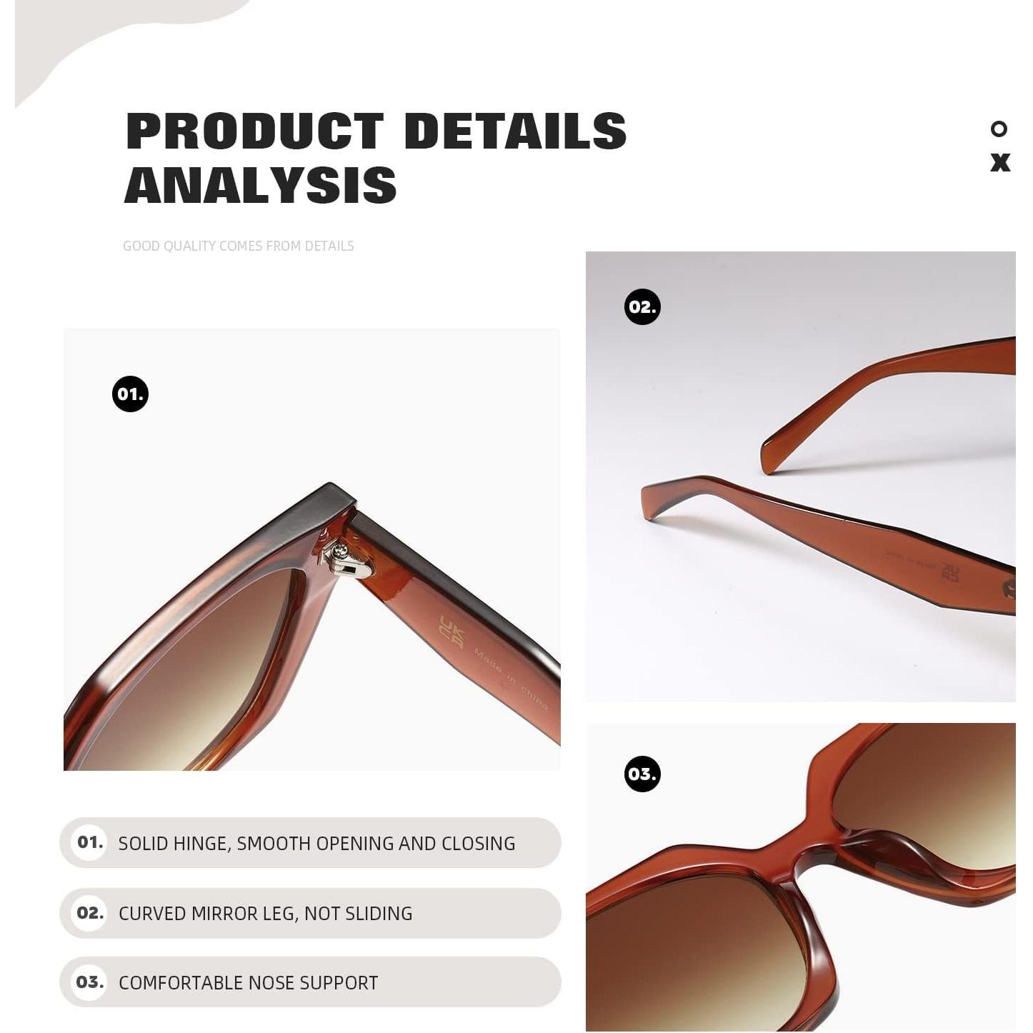 Gafas de sol cuadradas TIANYESY con protección UV para todos