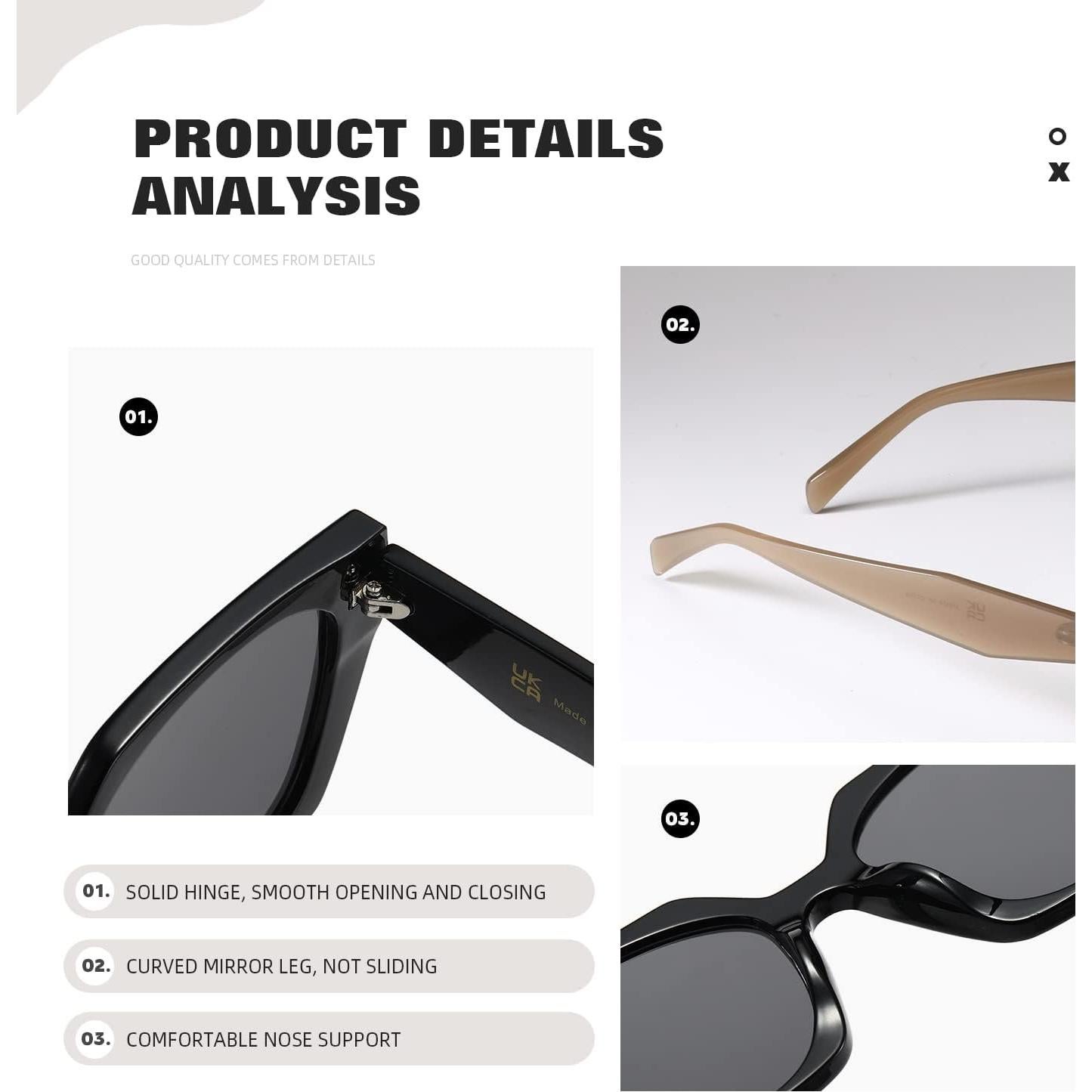 Gafas de sol cuadradas TIANYESY con protección UV para todos