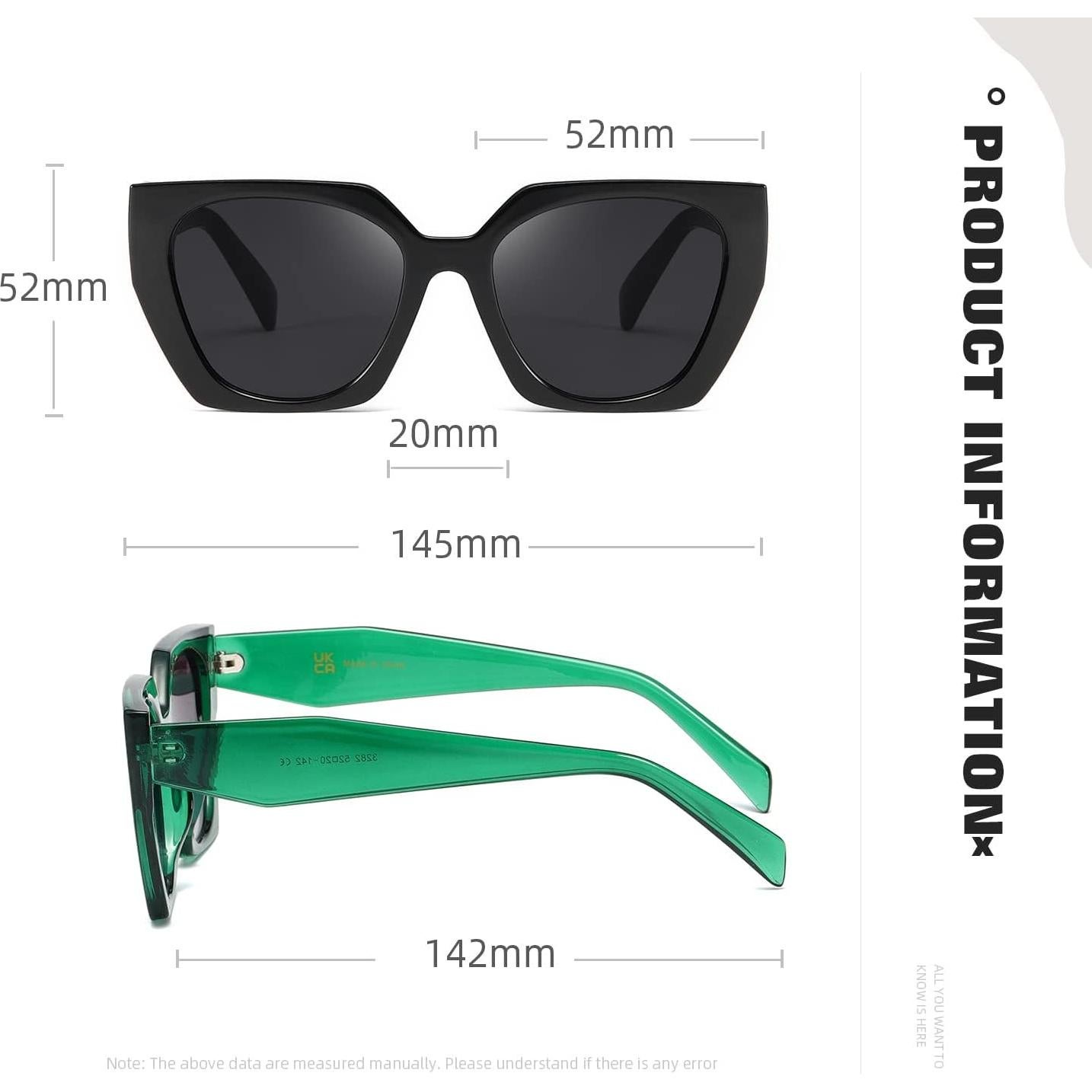 Gafas de sol cuadradas TIANYESY con protección UV para todos