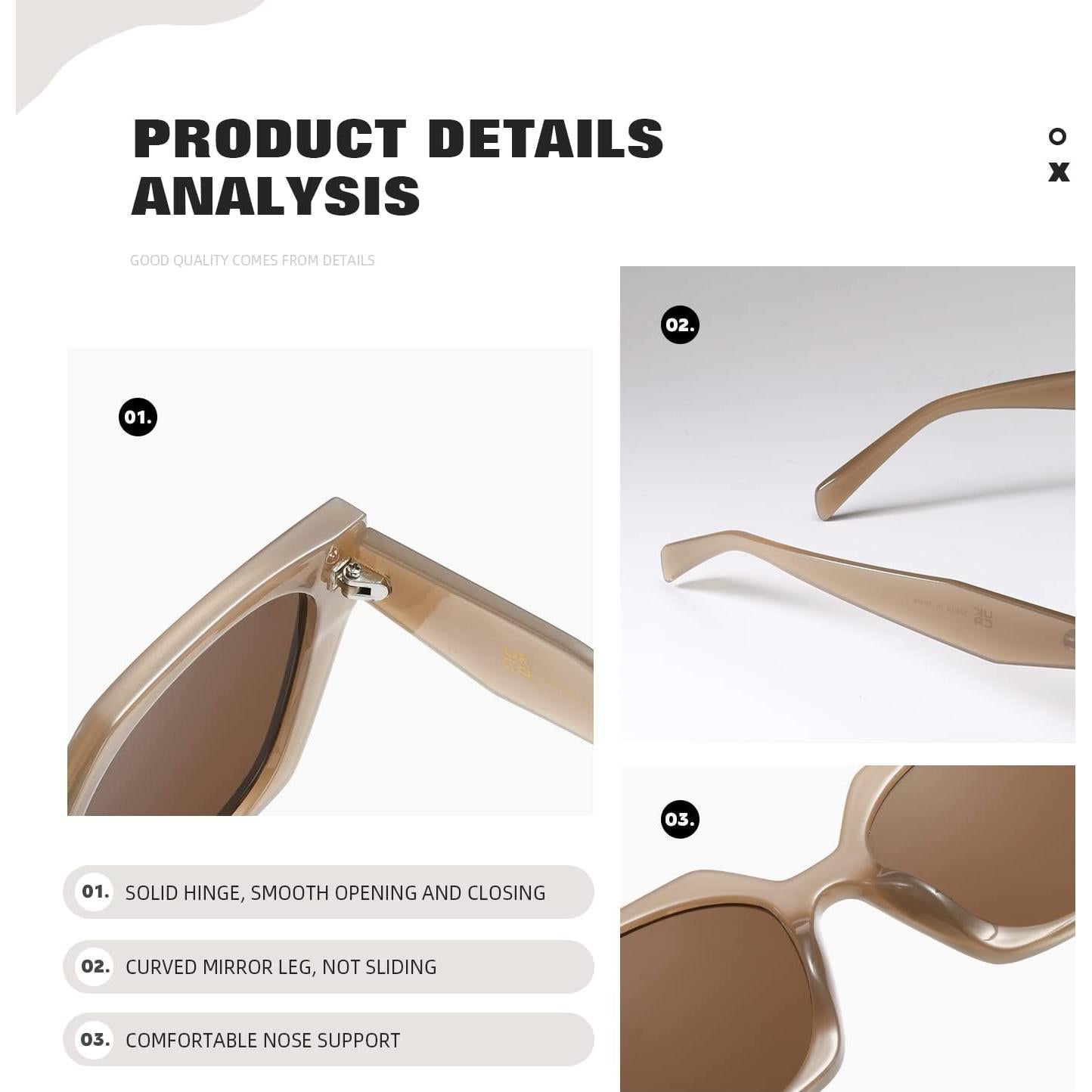 Gafas de sol cuadradas TIANYESY con protección UV para todos