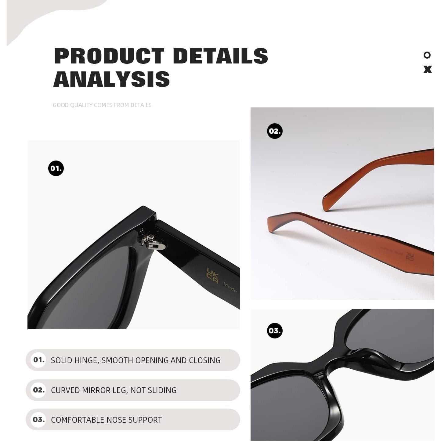 Gafas de sol cuadradas TIANYESY con protección UV para todos