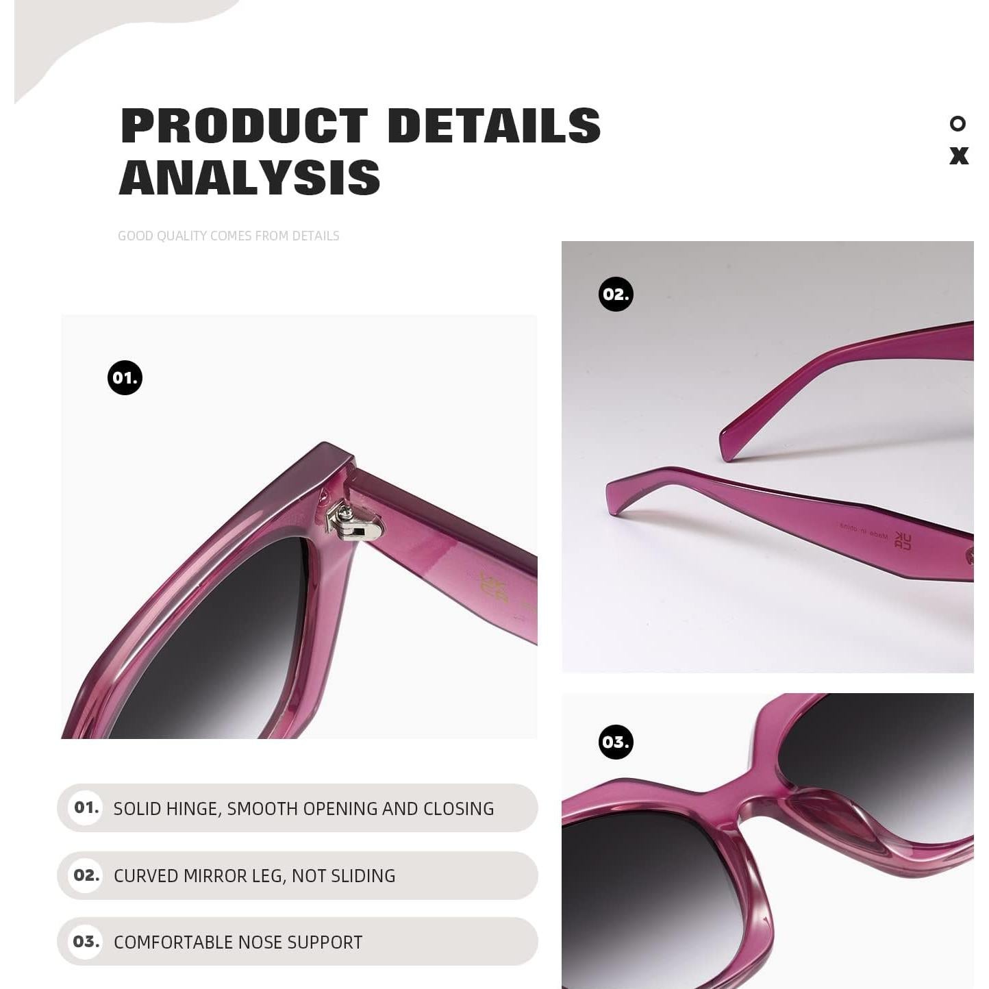 Gafas de sol cuadradas TIANYESY UV400 para hombres y mujeres