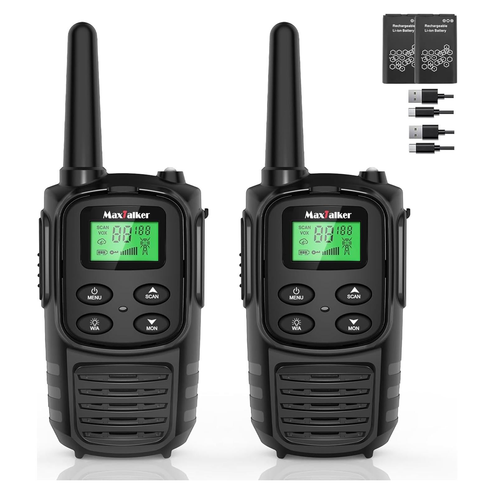 Walkie Talkies MaxTalker MT10 Recargables 2Pack 8km
