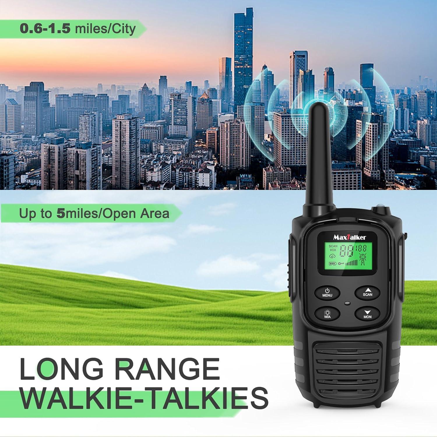 Walkie Talkies MaxTalker MT10 Recargables 2Pack 8km
