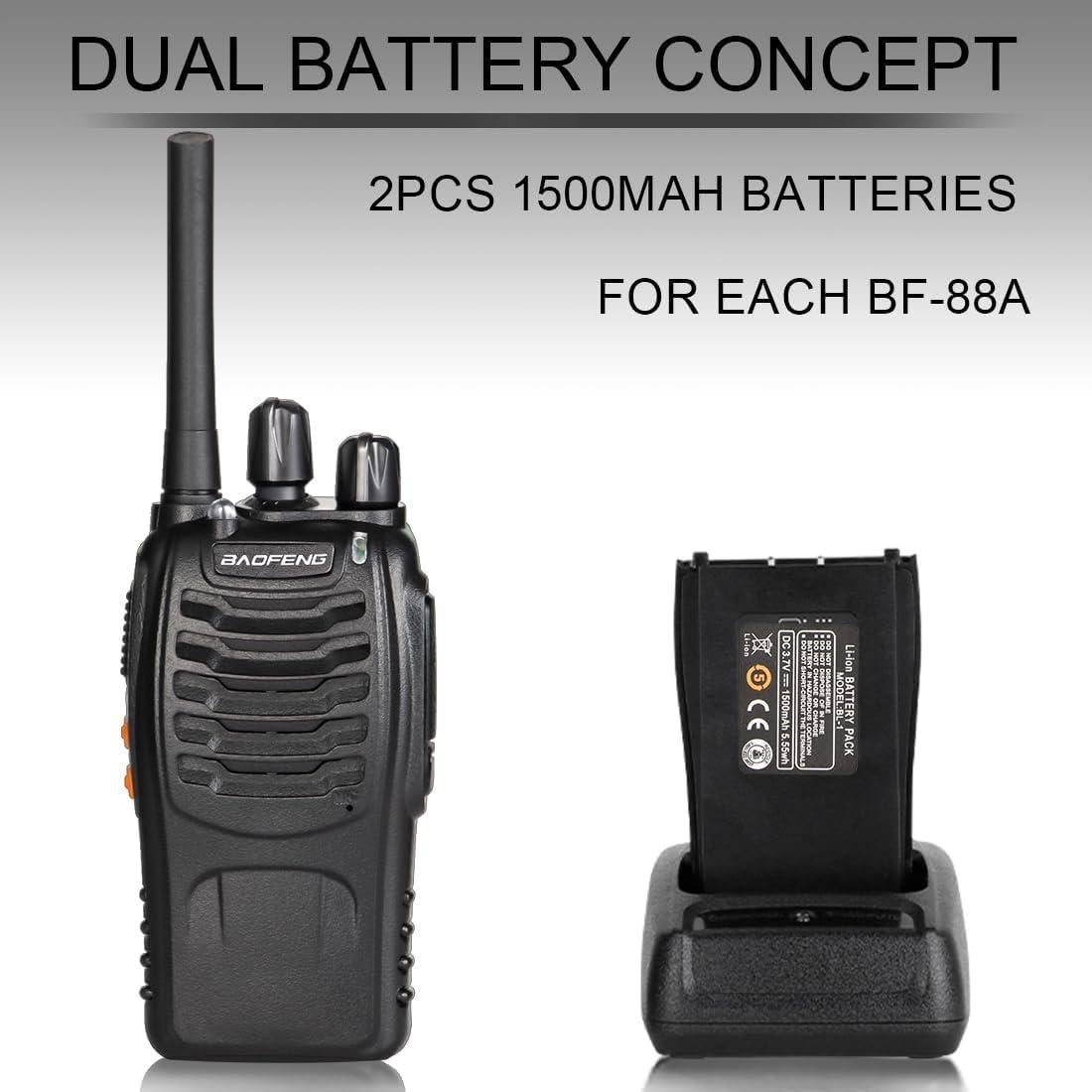 Walkie Talkies BaoFeng BF-88A 6Pack 12 Baterías 2.24kg
