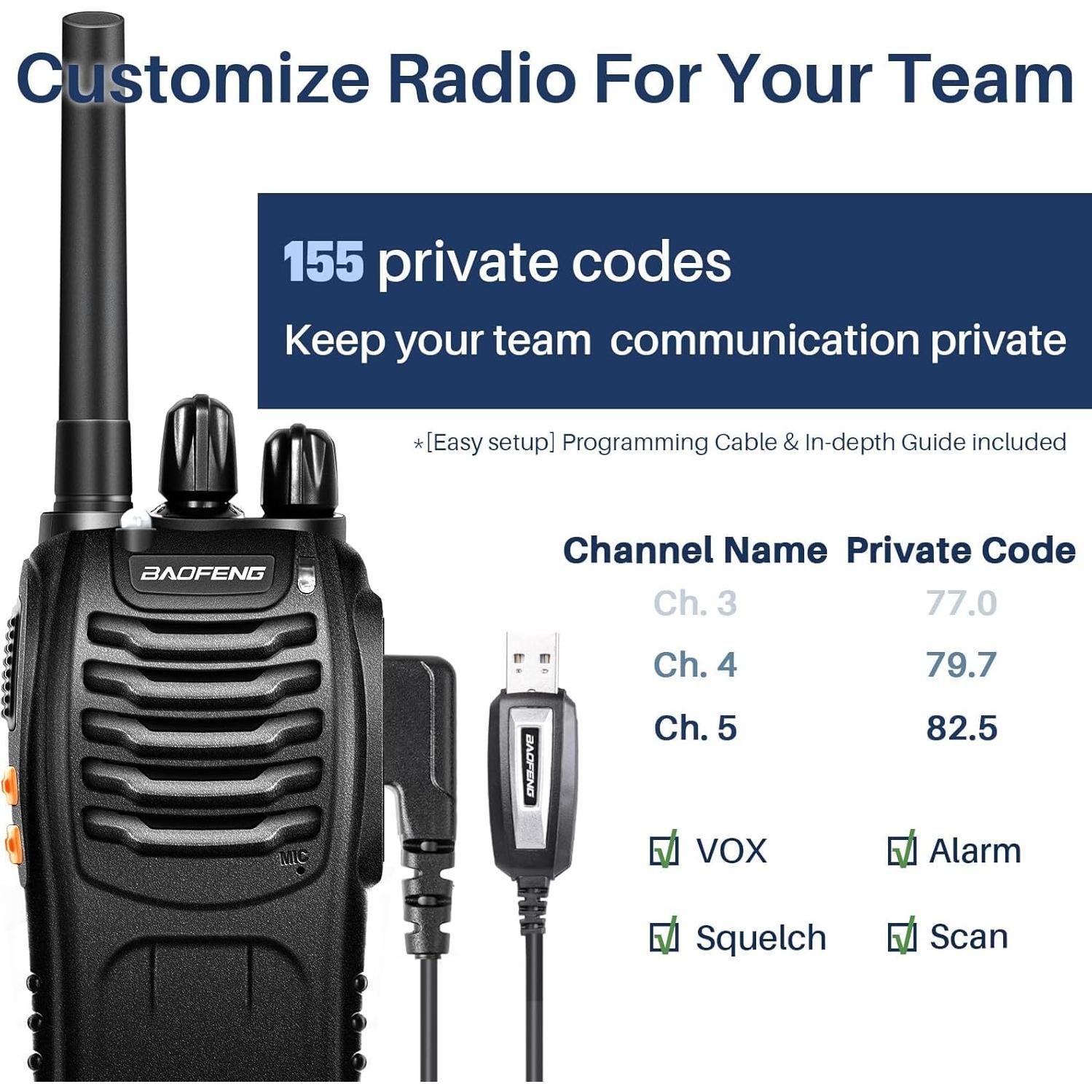 Walkie Talkies BaoFeng BF-88A 6Pack 12 Baterías 2.24kg