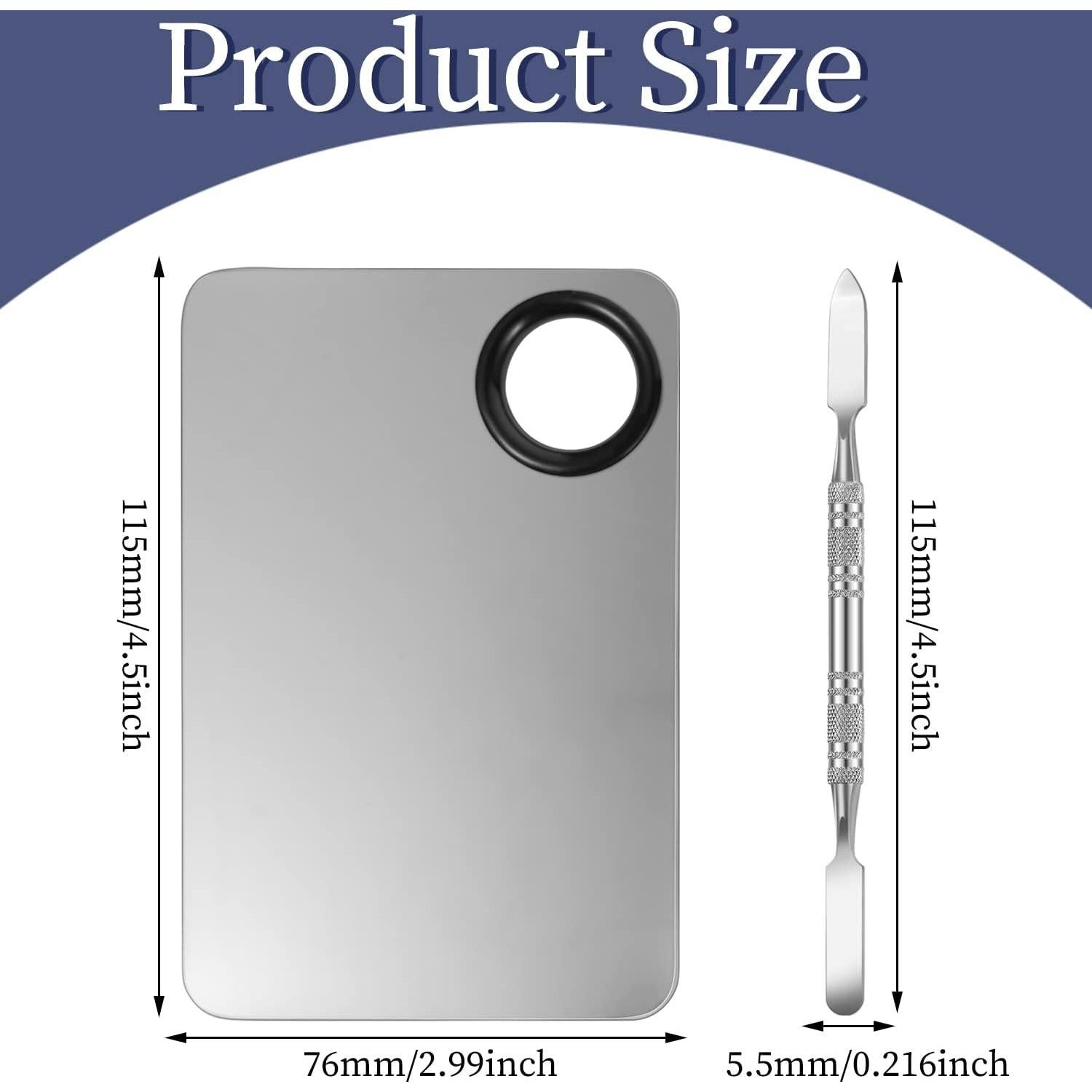 Set Paleta de Mezcla de Maquillaje BESARME 2 en 1 Acero Inoxidable