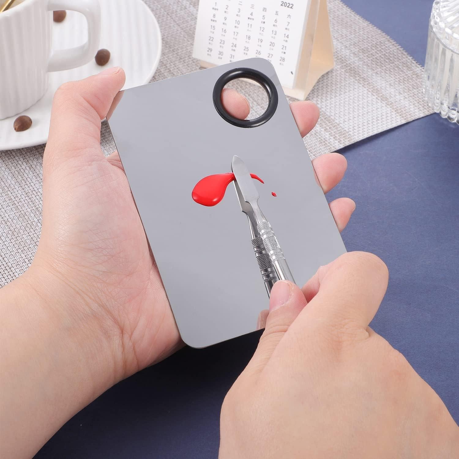 Set Paleta de Mezcla de Maquillaje BESARME 2 en 1 Acero Inoxidable