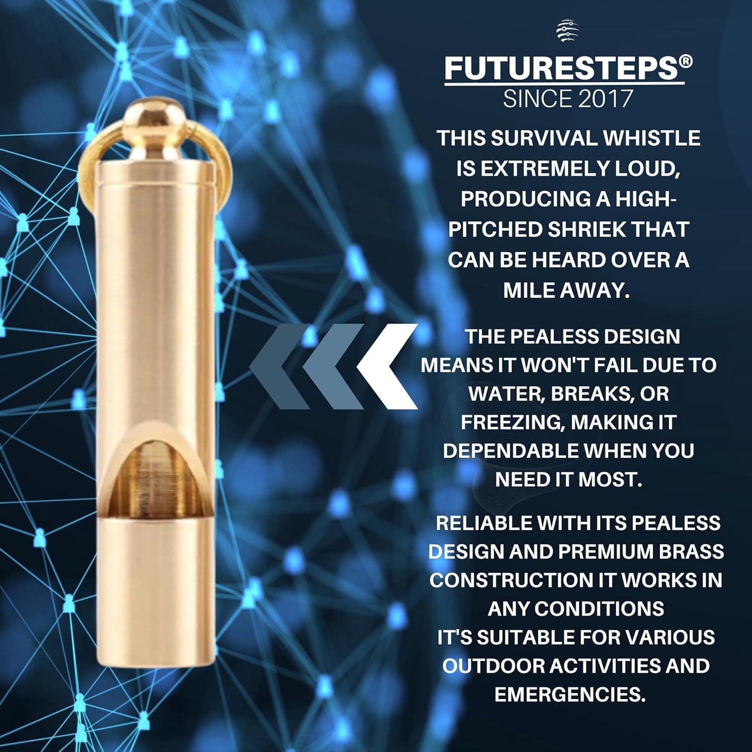 Silbato de Bronce FUTURESTEPS 125dB para Supervivencia