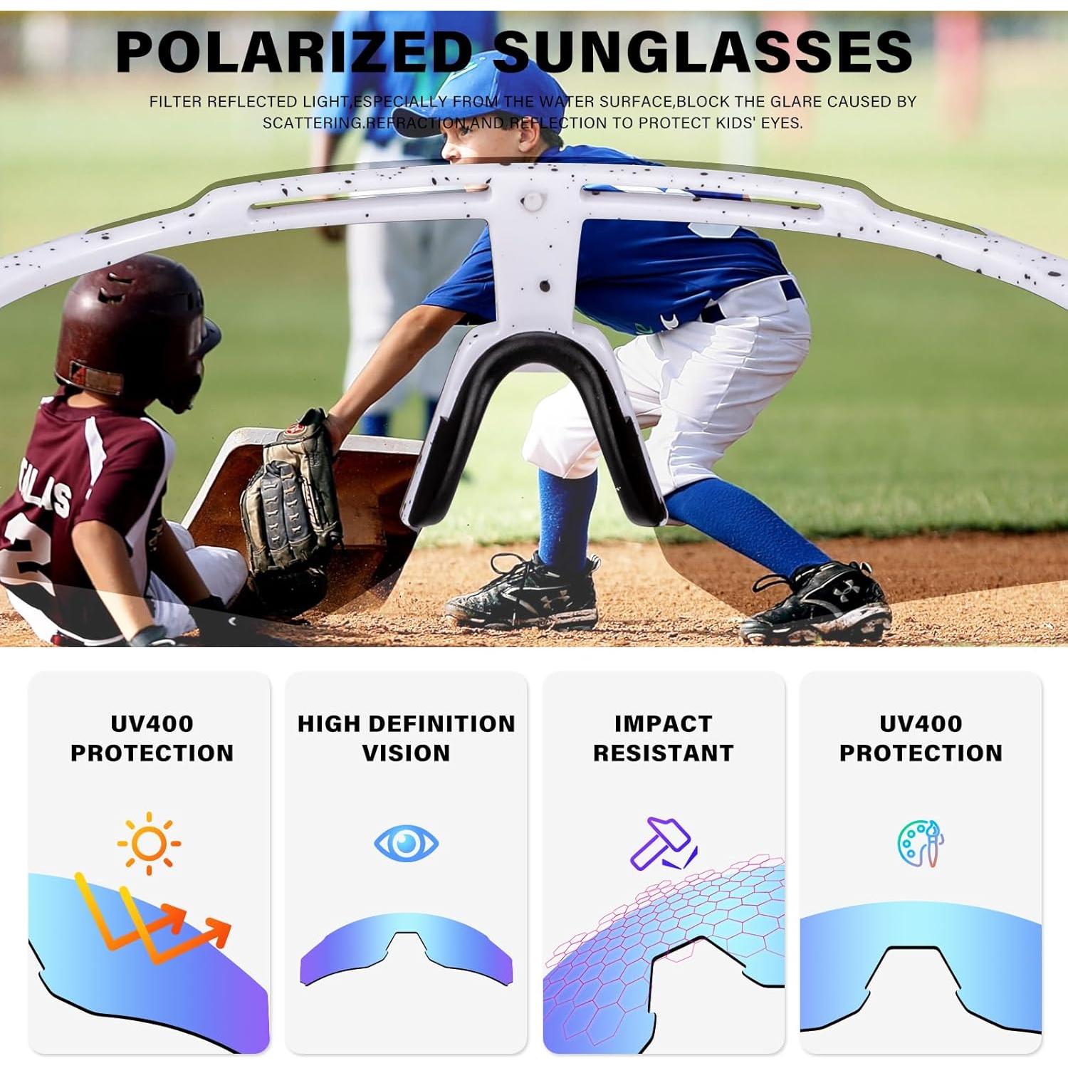 Gafas de Sol Polarizadas DioKiw para Niños UV400 3 Pack