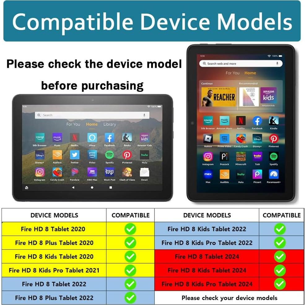 Funda para Tableta DJ&RPPQ Fire HD 8 y 8 Plus - Azul Marino