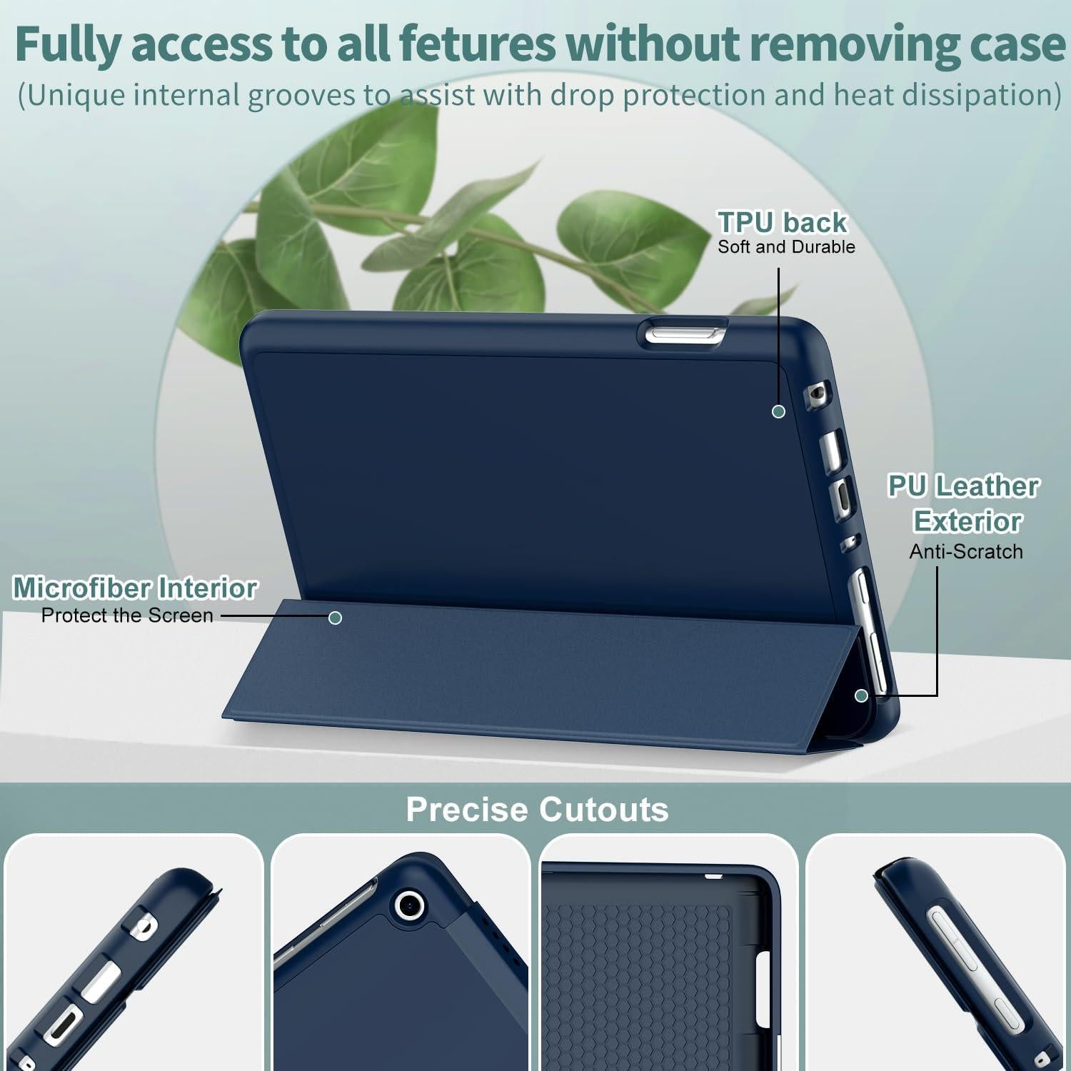 Funda para Tableta DJ&RPPQ Fire HD 8 y 8 Plus - Azul Marino