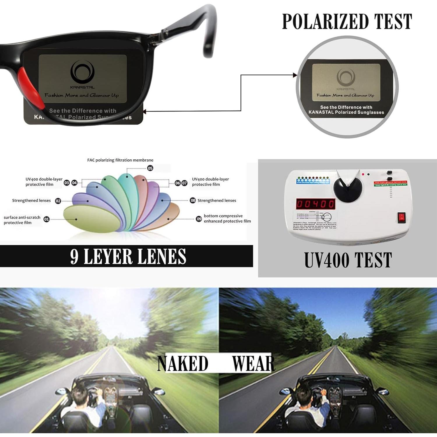 Gafas de sol KANASTAL polarizadas UV400 para deportes