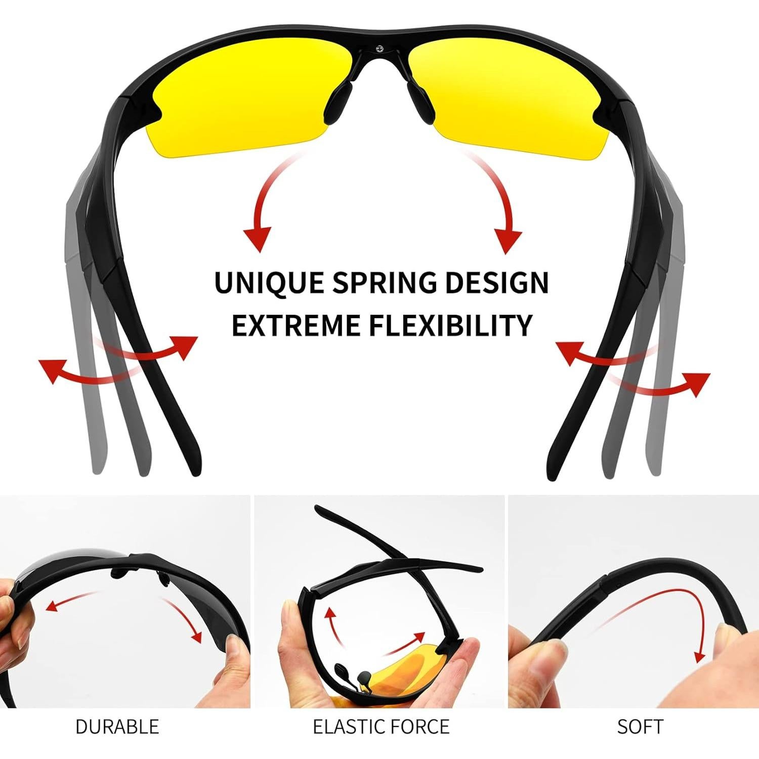 Gafas de sol KANASTAL deportivas UV400 polarizadas amarillas