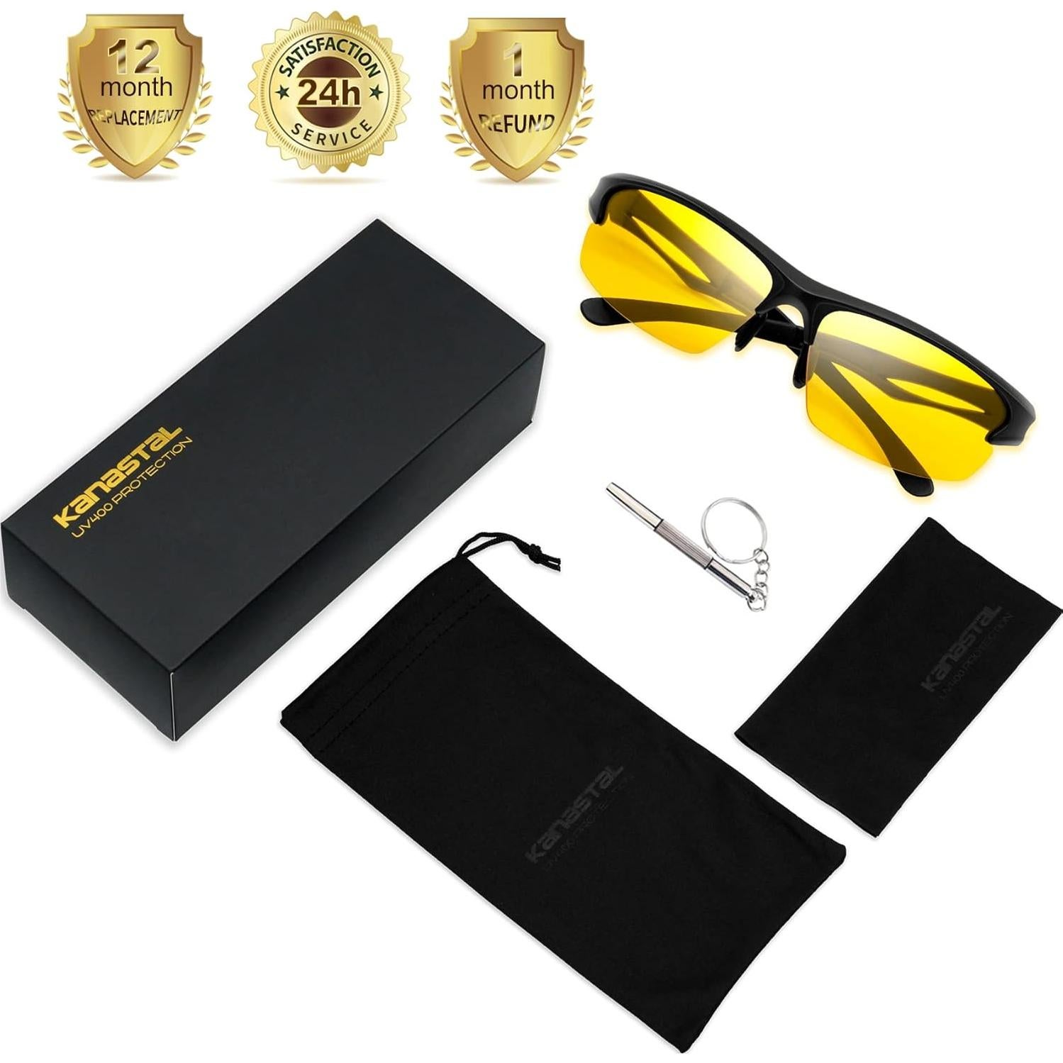 Gafas de sol KANASTAL deportivas UV400 polarizadas amarillas