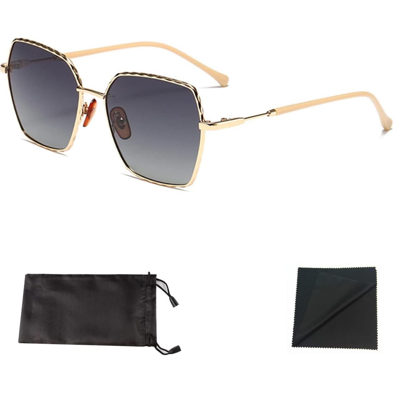 Gafas de sol polarizadas Aviador Metal Dorado 5.49x5.08cm