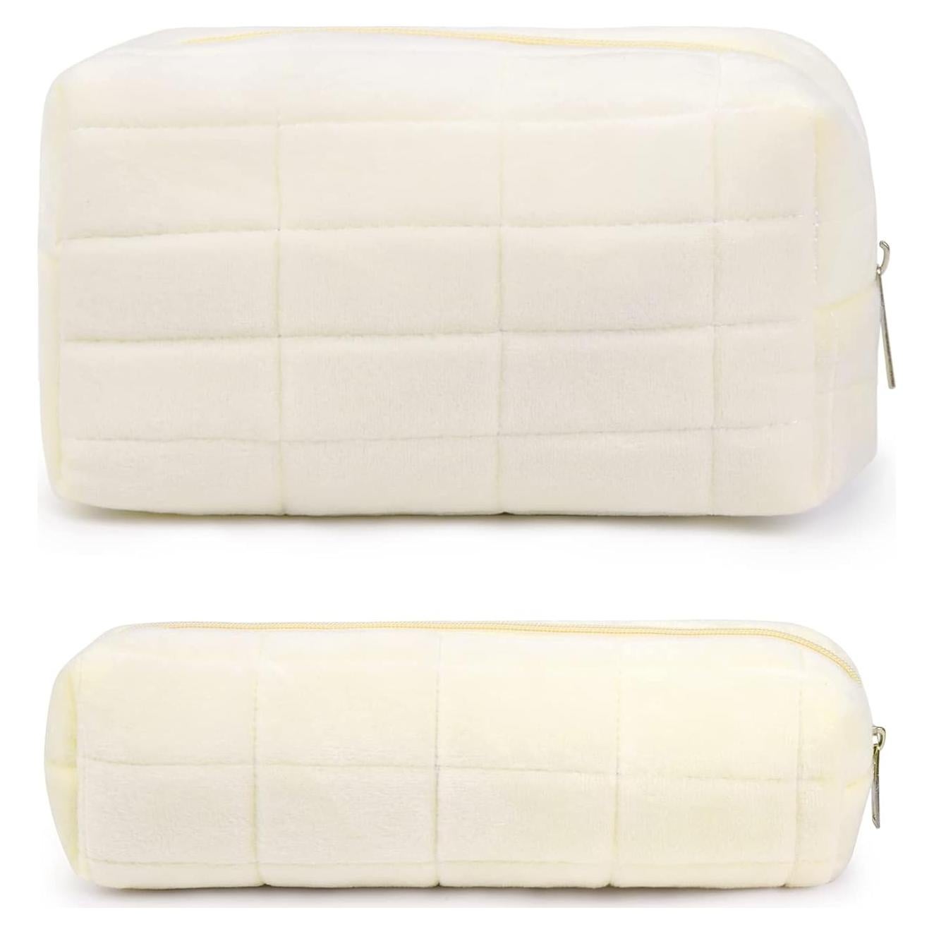 Bolsa de Maquillaje SOIDRAM 2 Piezas Gran Capacidad Blanca