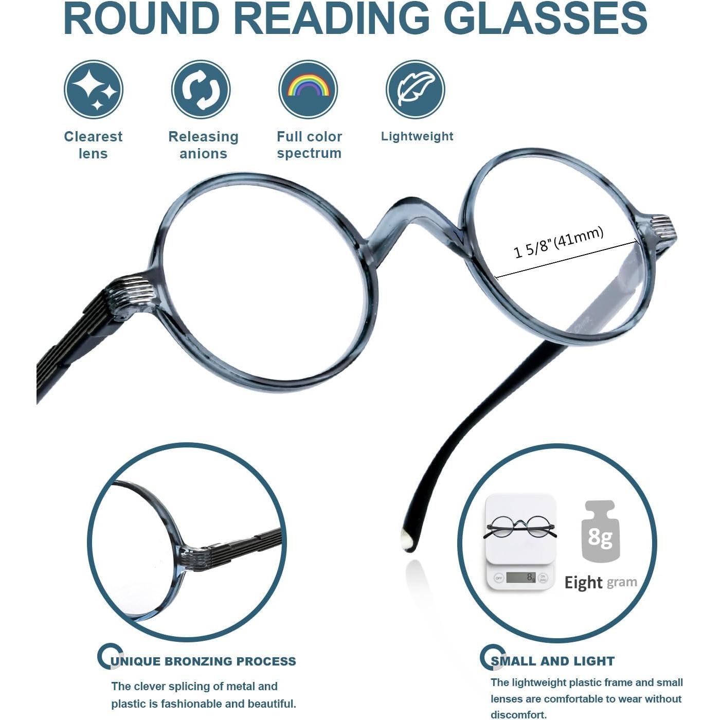 Gafas de lectura redondas BLUELESS +2.50 Rayas azules