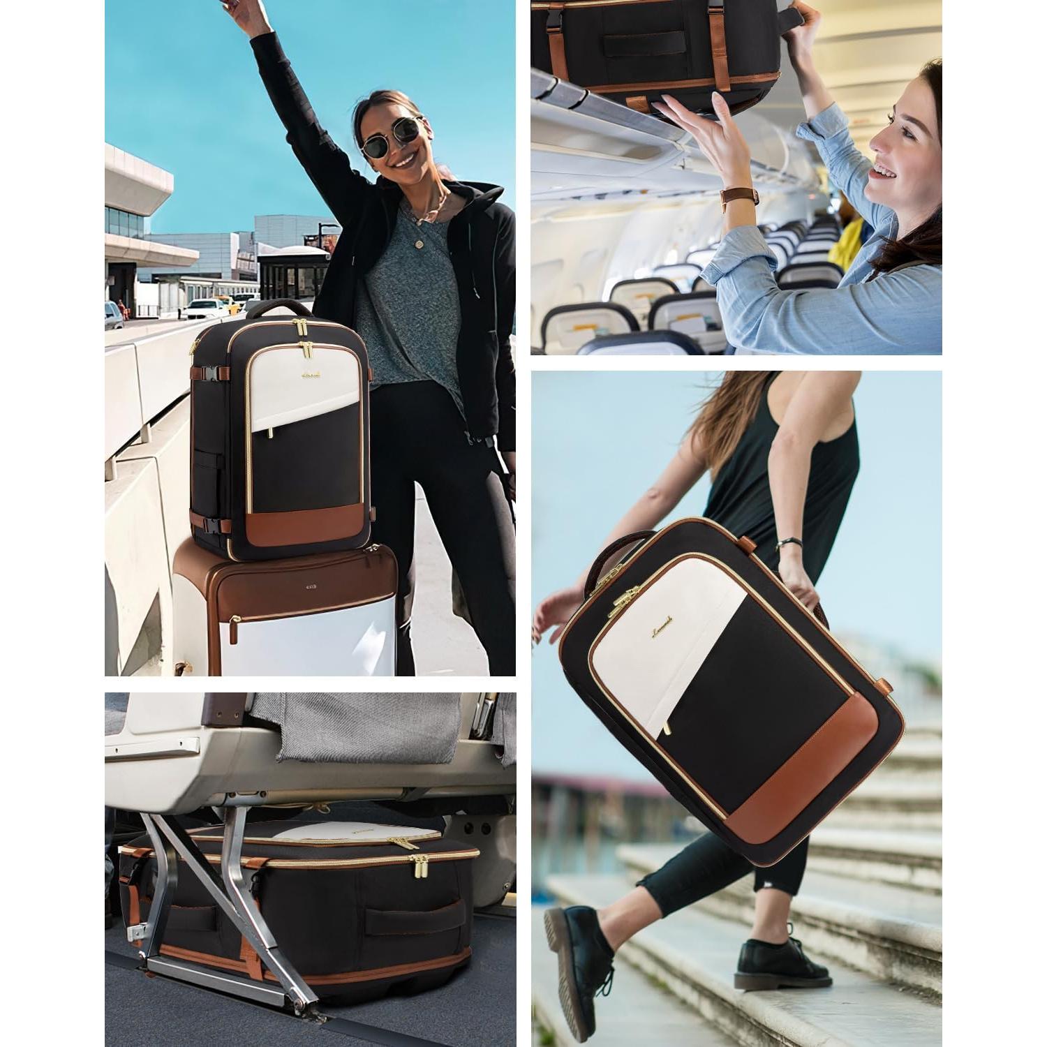 Mochila de Viaje LOVEVOOK 40L para Mujeres con Cubos de Empaque