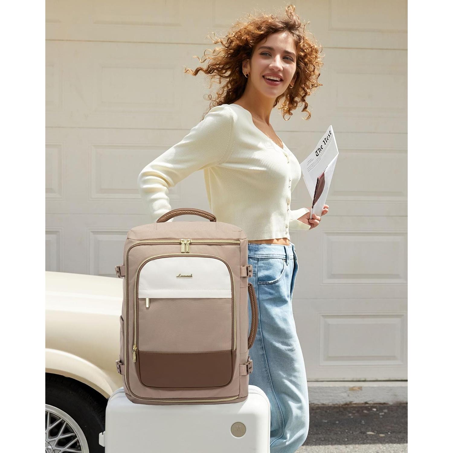 Mochila de Viaje LOVEVOOK 40L para Mujeres con Cubos de Empaque