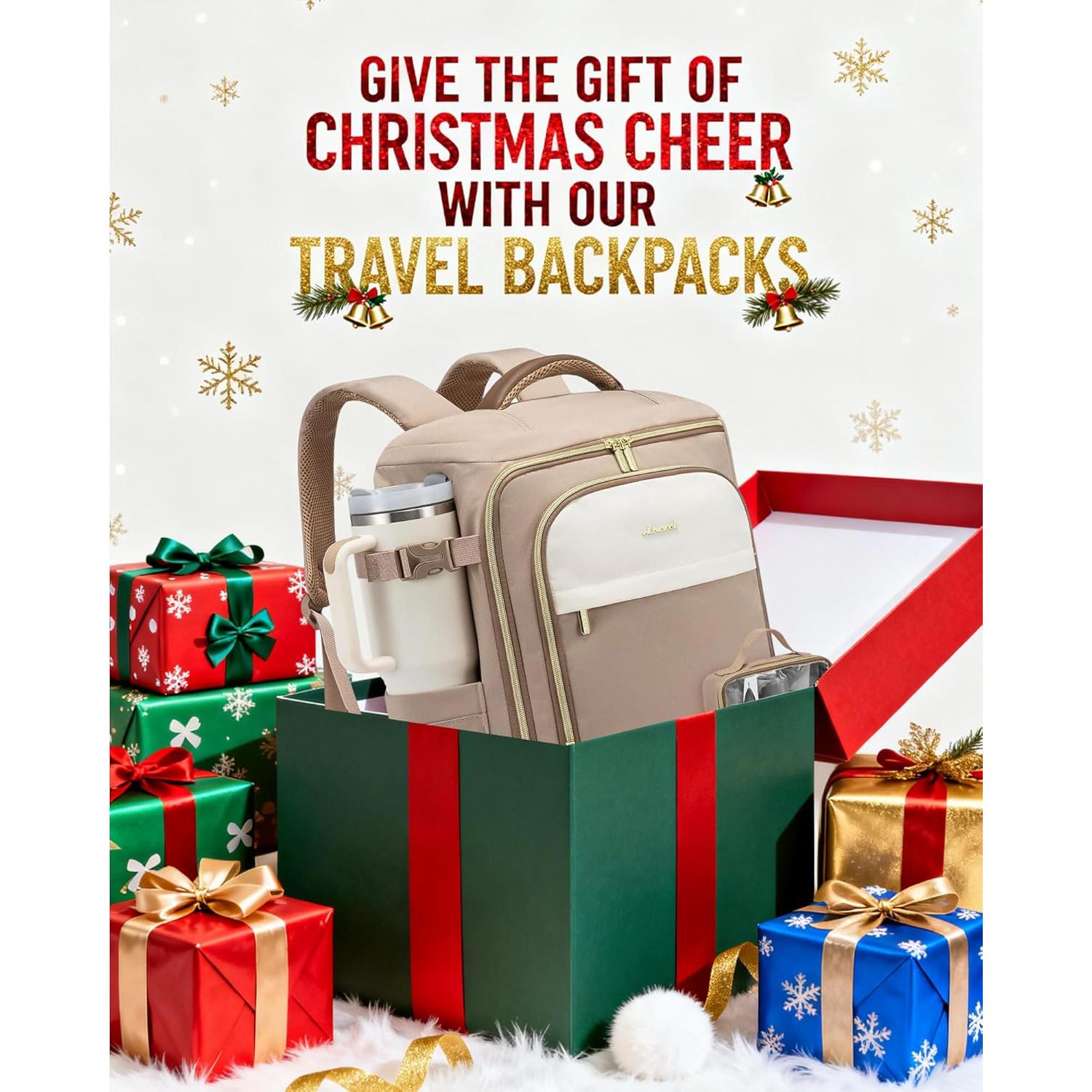 Mochila de Viaje LOVEVOOK 40L para Mujeres con Cubos de Empaque