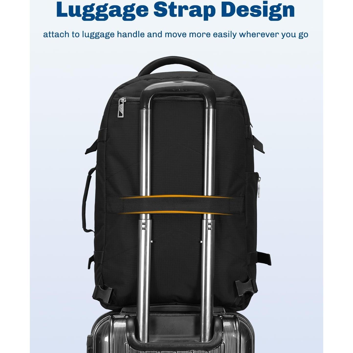 Mochila de Viaje Hynes Eagle 40L Aprobada para Vuelo Negra