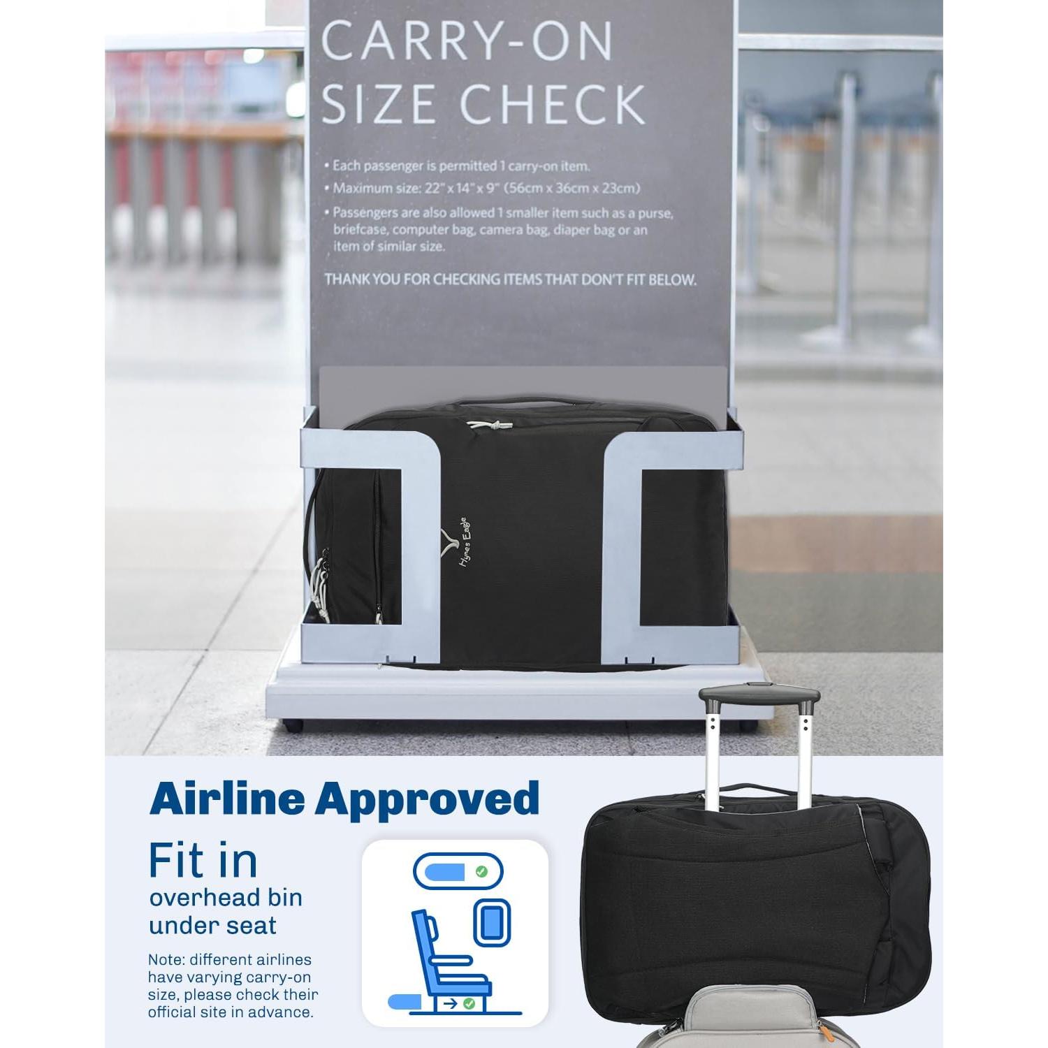 Mochila de viaje Hynes Eagle 40L para laptop 17" negra