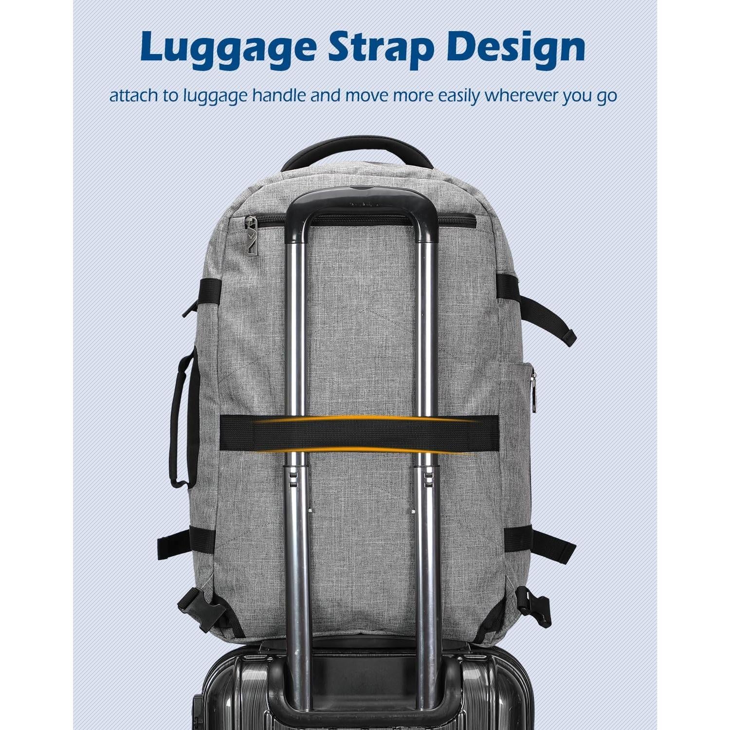 Mochila de Viaje Hynes Eagle 40L Aprobada para Vuelo Gris