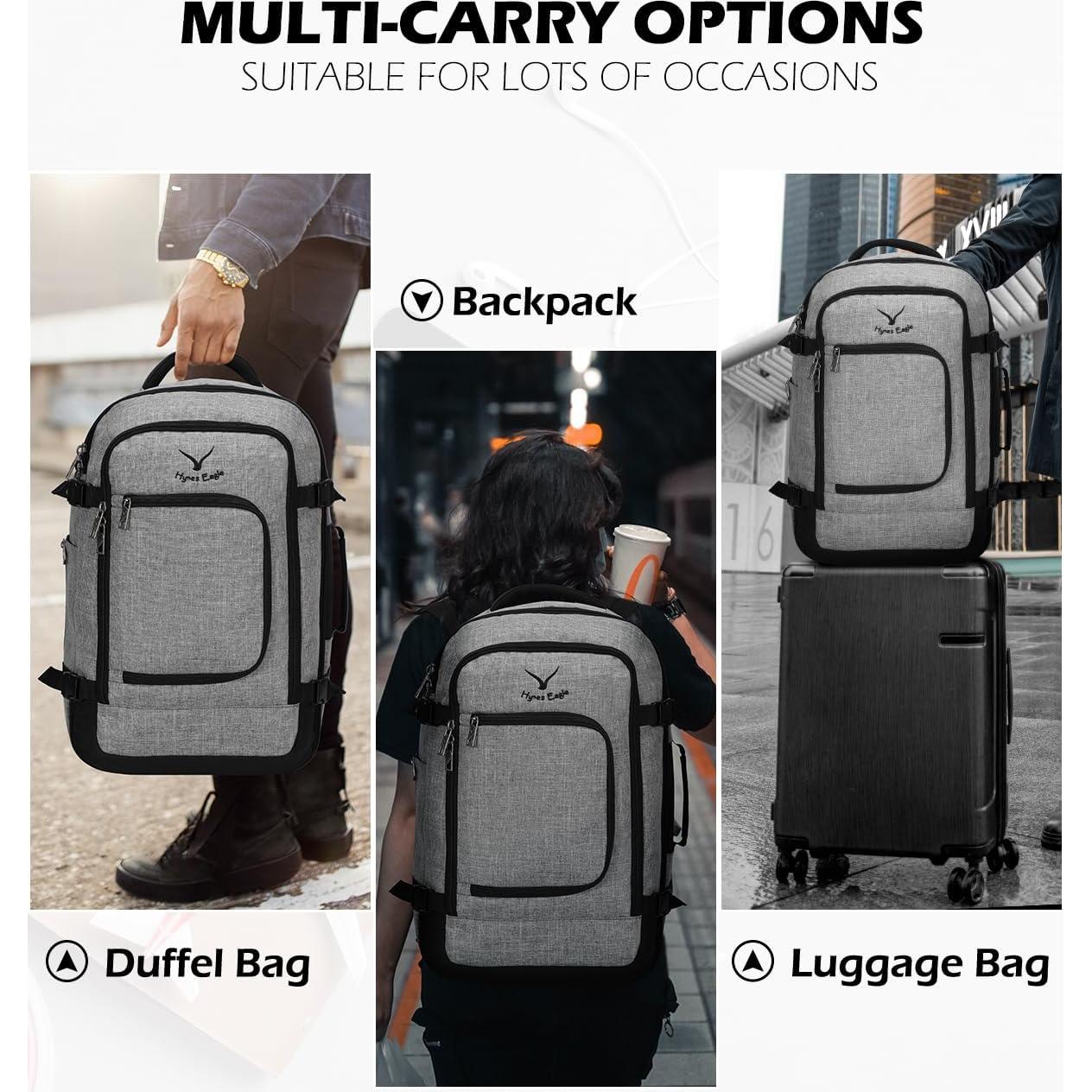 Mochila de Viaje Hynes Eagle 40L Aprobada para Vuelo Gris