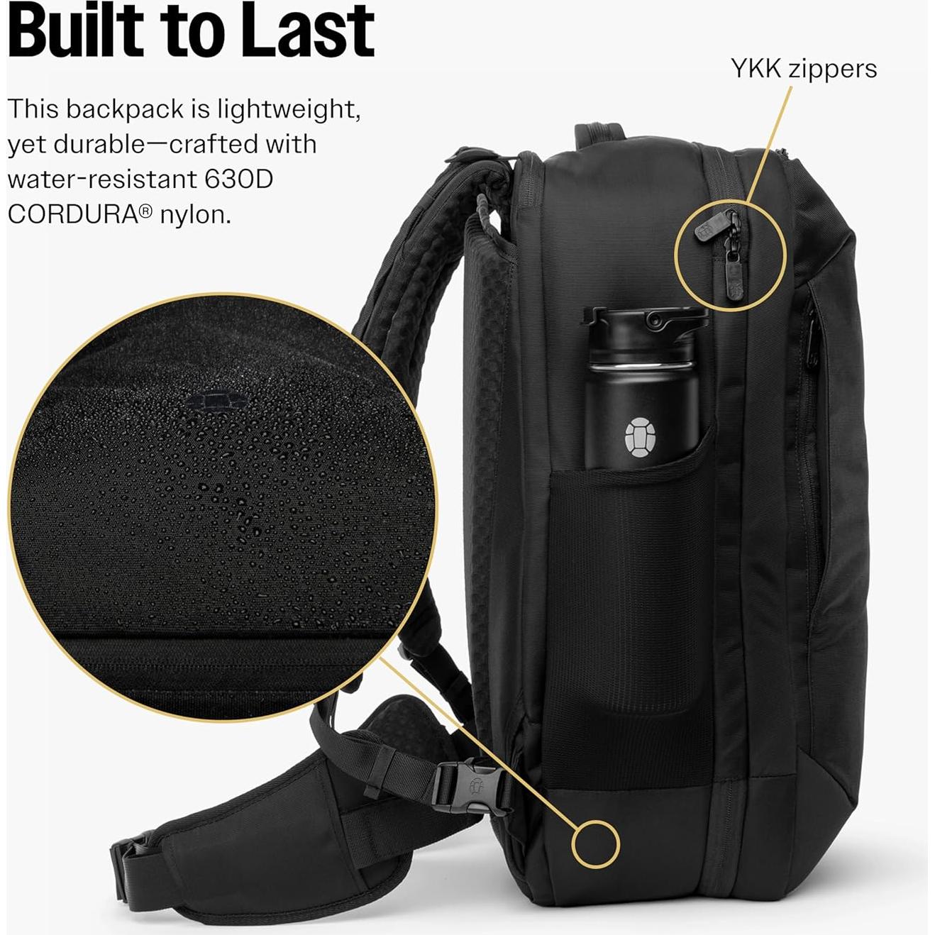 Mochila de Viaje Tortuga 40L Lite + 3 Cubos de Empaque Negro