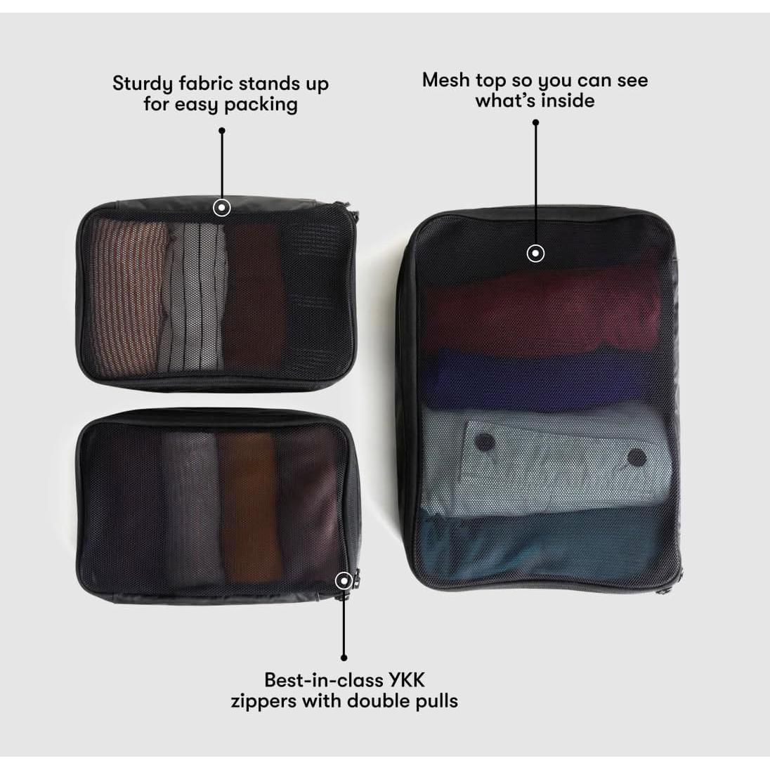 Mochila de Viaje Tortuga 40L Lite + 3 Cubos de Empaque Negro