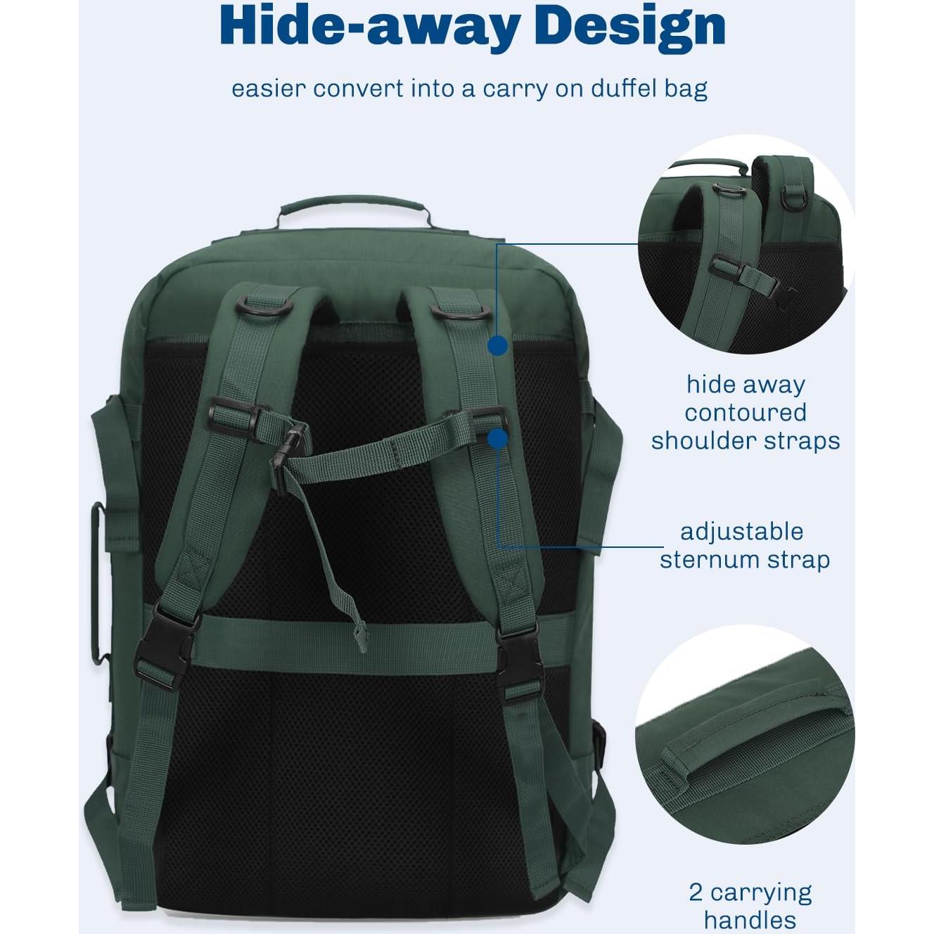 Mochila de Mano Hynes Eagle 38L Verde Oliver Aprobada para Vuelo