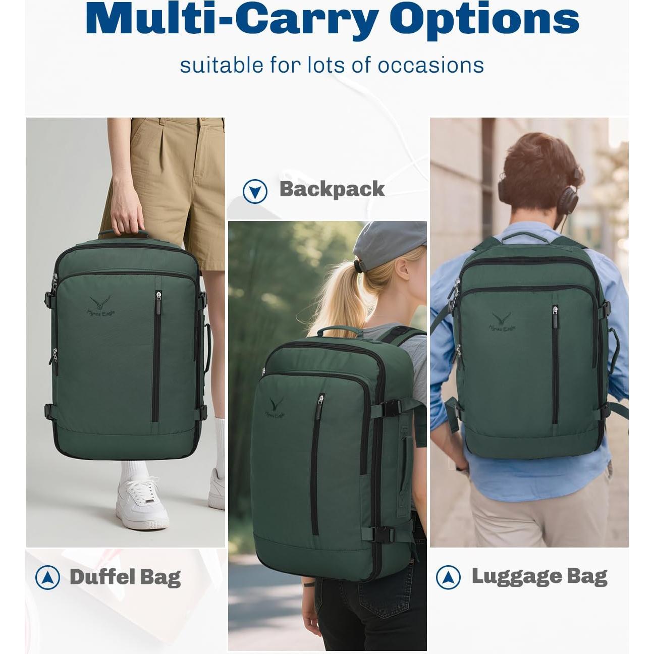 Mochila de Mano Hynes Eagle 38L Verde Oliver Aprobada para Vuelo