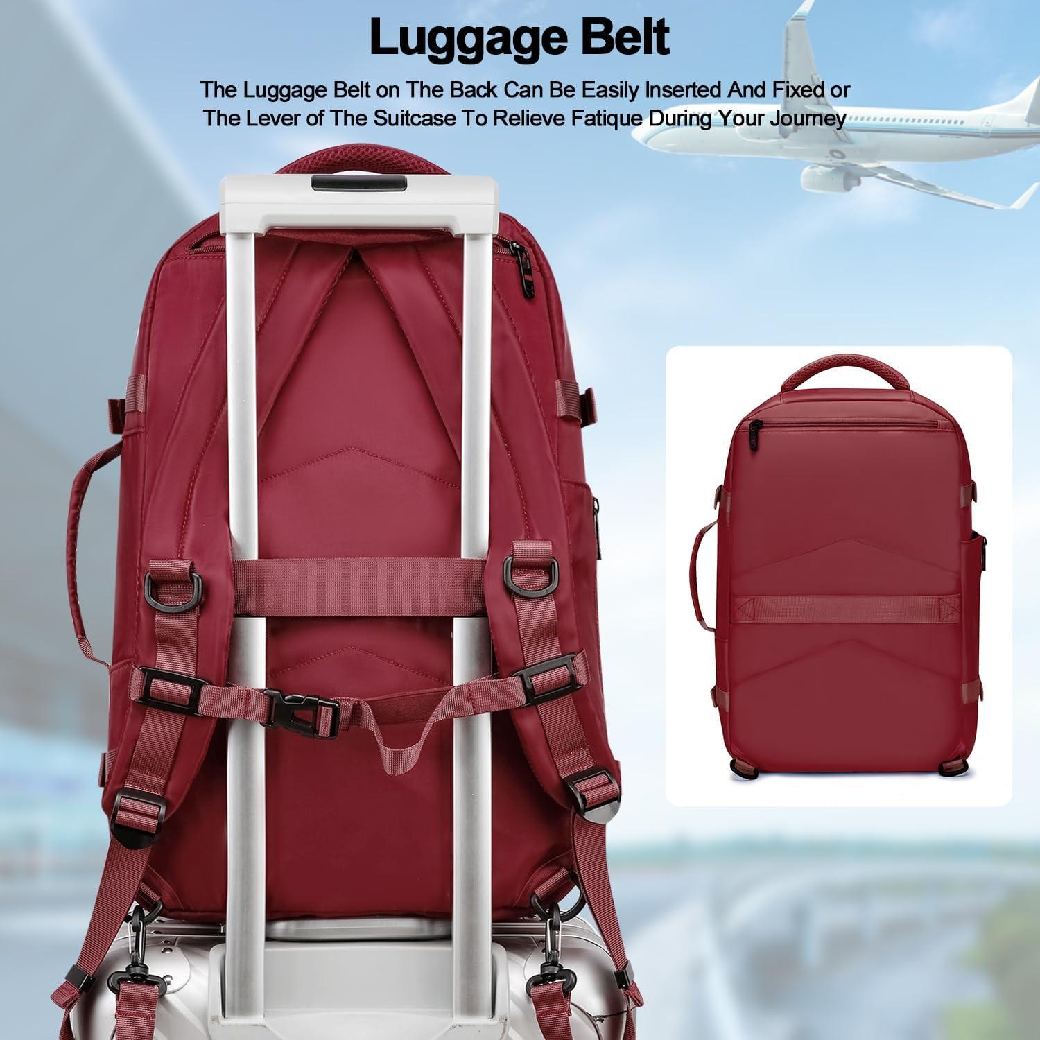 Mochila de Viaje Asenlin 40L Unisex para Laptop 17" Roja