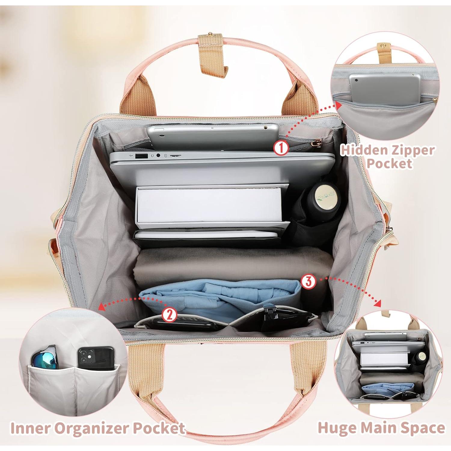 Mochila ZOMAKE 15.6" Resistente al Agua Unisex Durazno