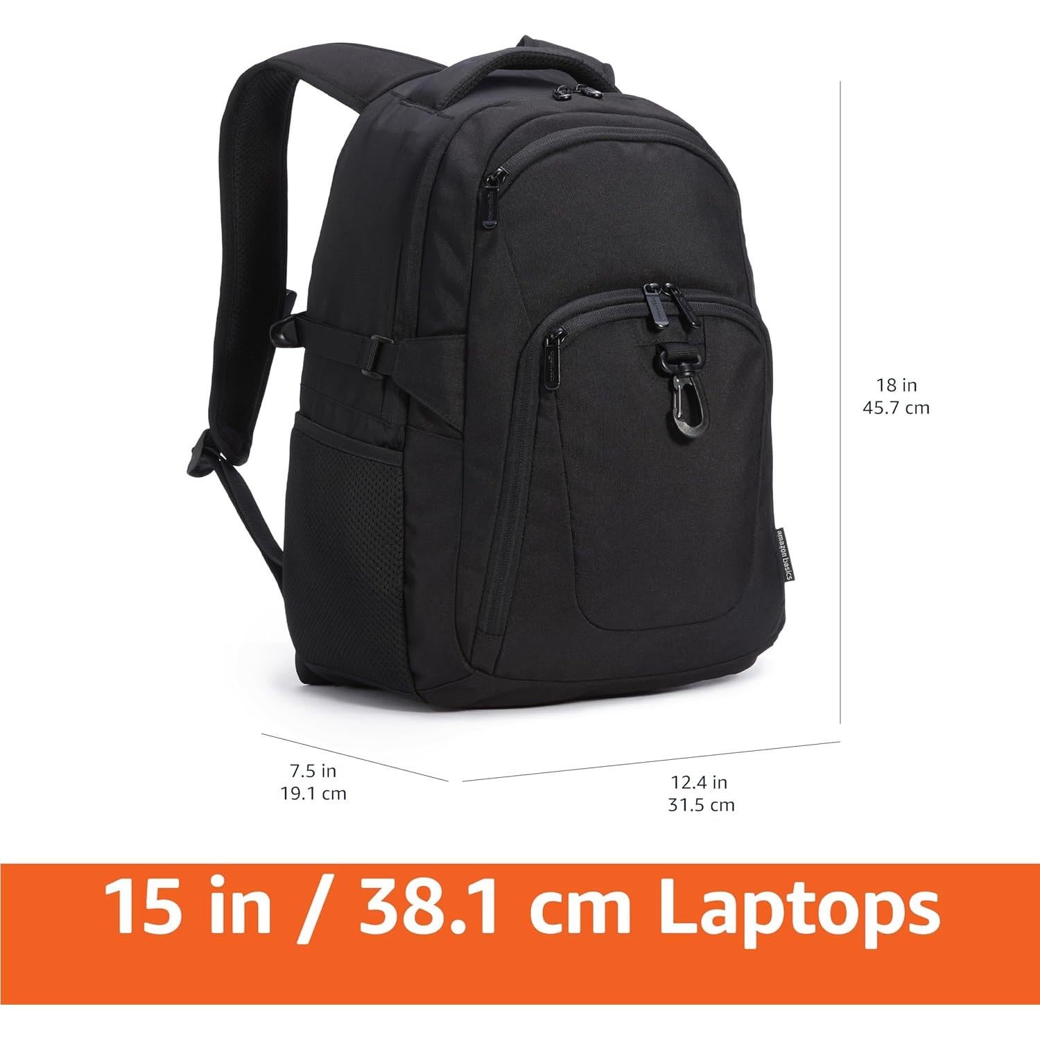 Mochila de Viaje Amazon Basics para Laptop 39.62 cm Negra