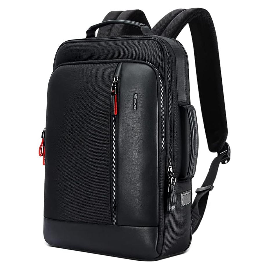 Mochila Expandible Antirrobo BOPAI 15.6" Negra Resistente al Agua