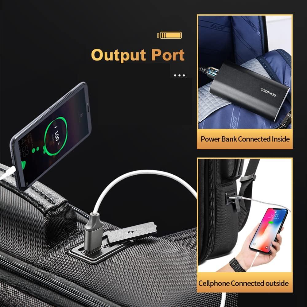 Mochila Expandible Antirrobo BOPAI 15.6" Negra Resistente al Agua