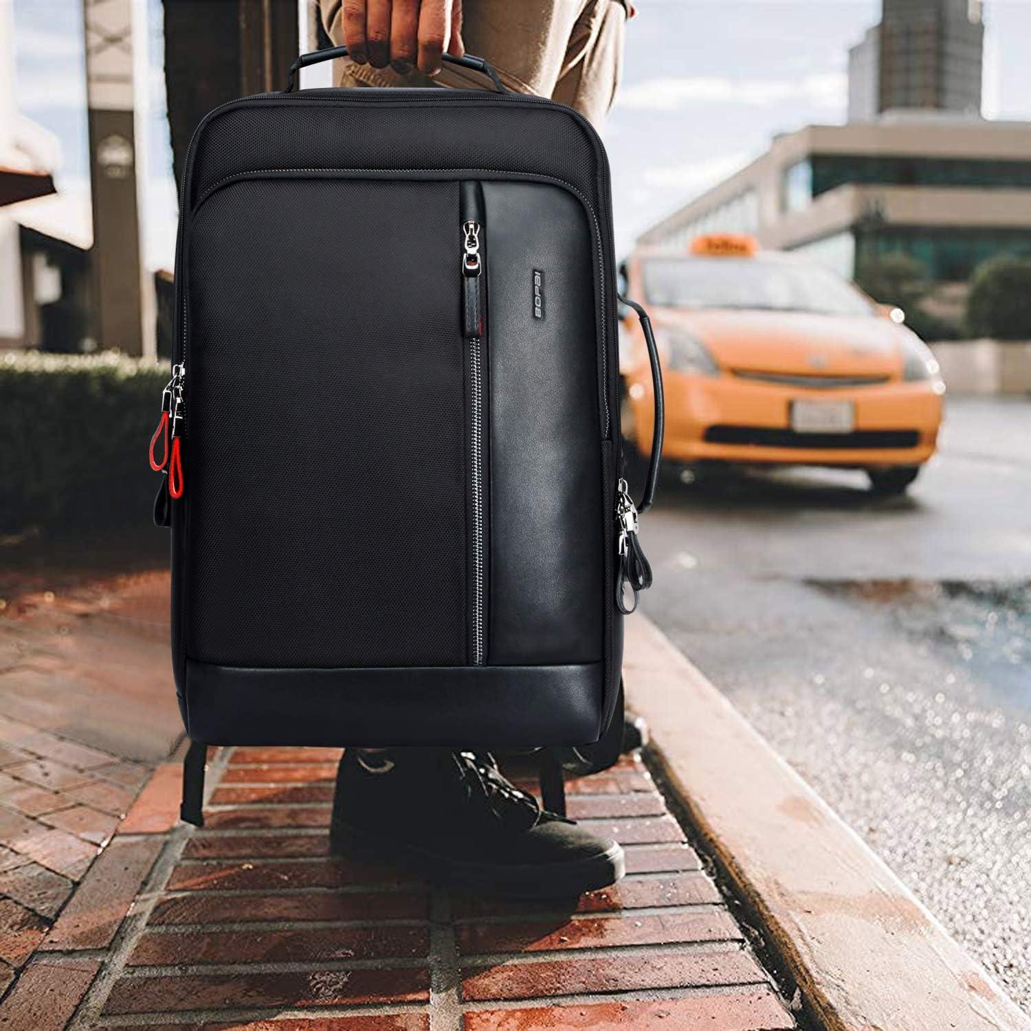 Mochila Expandible Antirrobo BOPAI 15.6" Negra Resistente al Agua