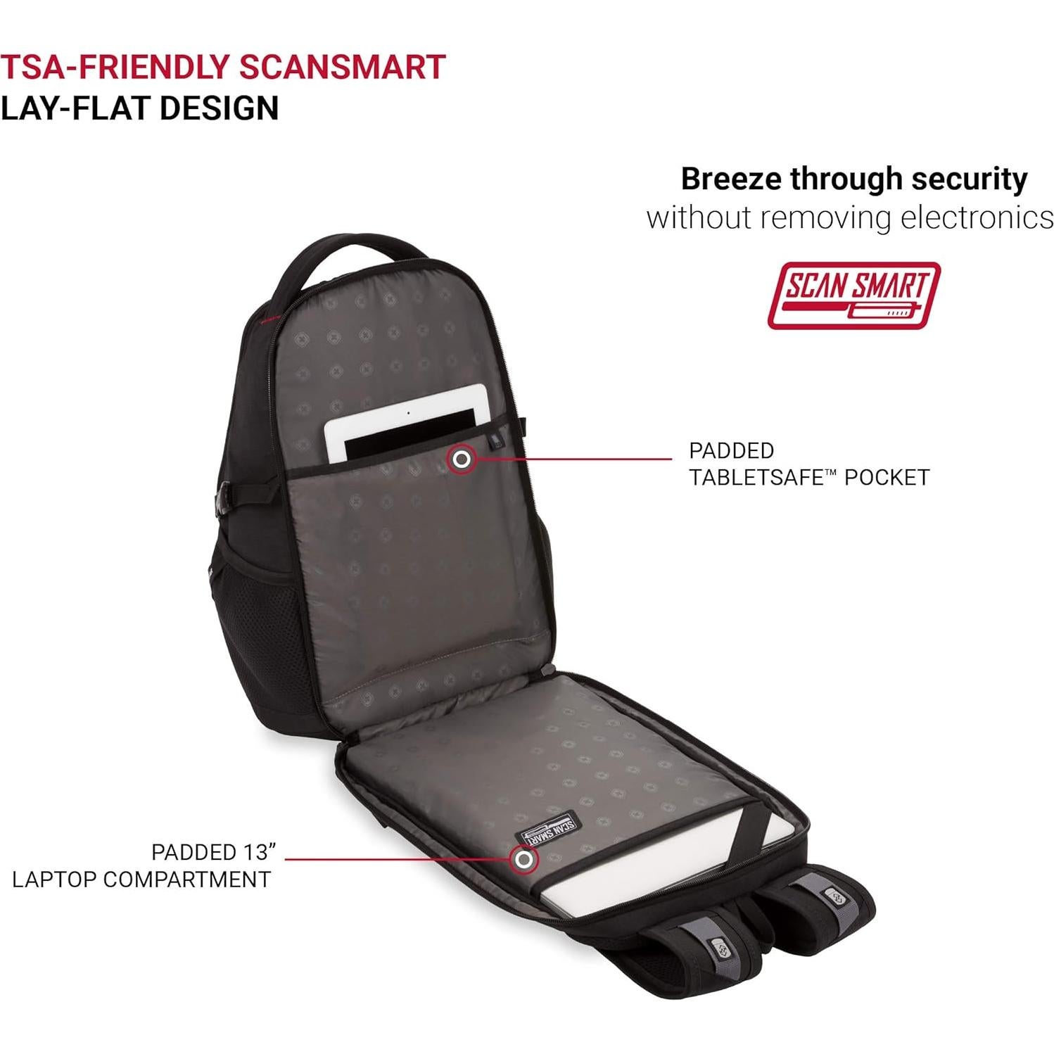 Mochila para Laptop SwissGear 1900 ScanSmart 13" Negra