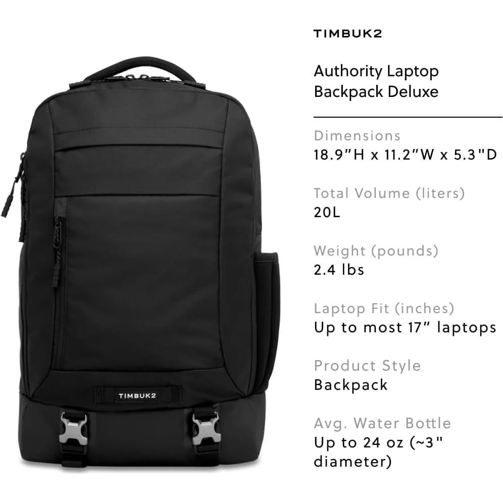 Mochila Timbuk2 Authority Deluxe Eco Negro 20L para Laptop