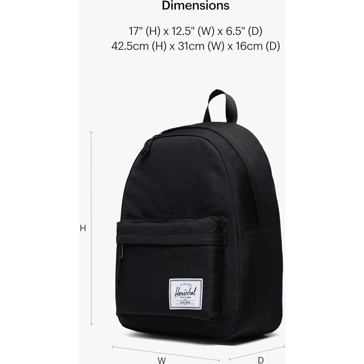 Mochila Clásica Unisex Herschel Supply Co. Negra 26L