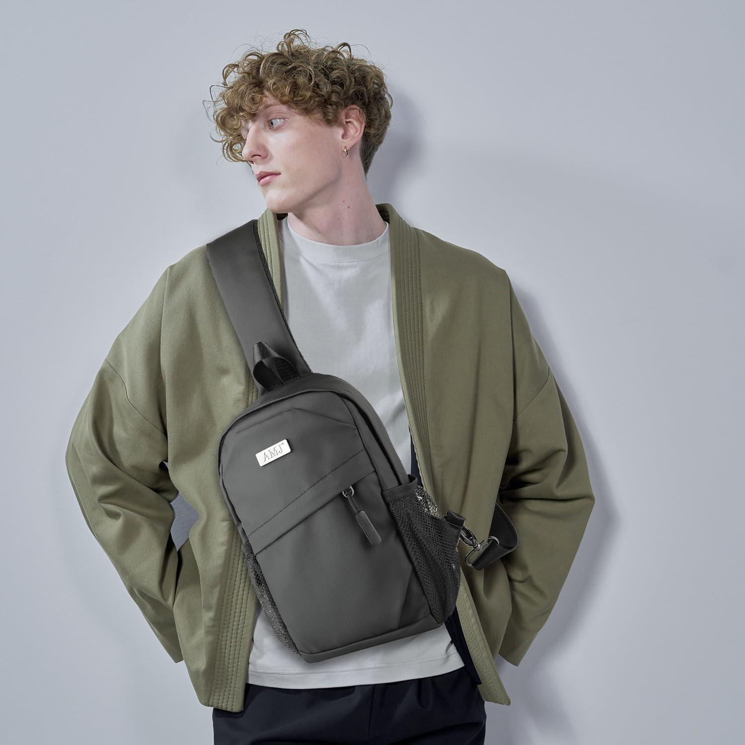 Bolso Cruzado Pequeño AMJ Negro para Hombre y Mujer