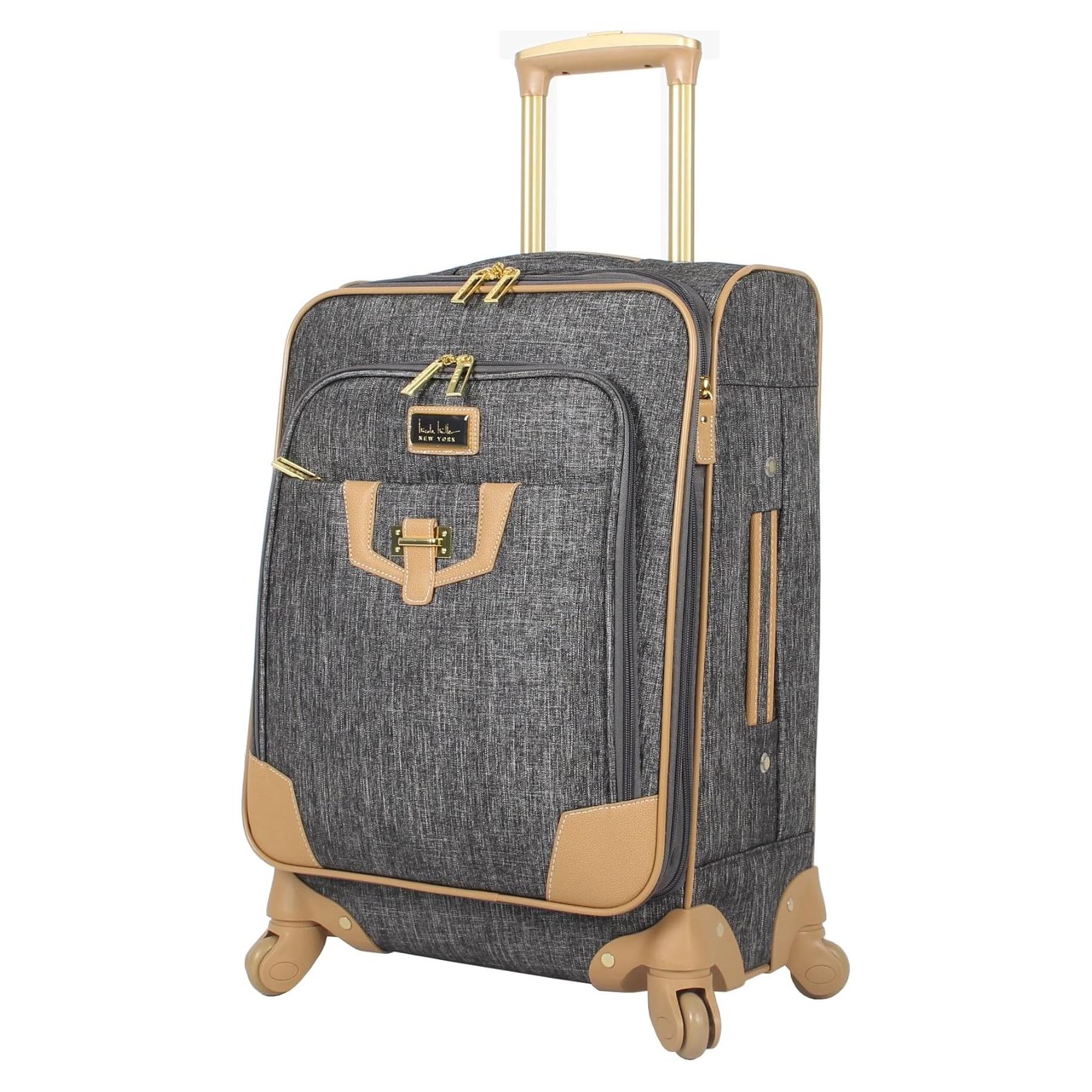 Maleta Expandible Nicole Miller 20" Suave y Ligera Plata