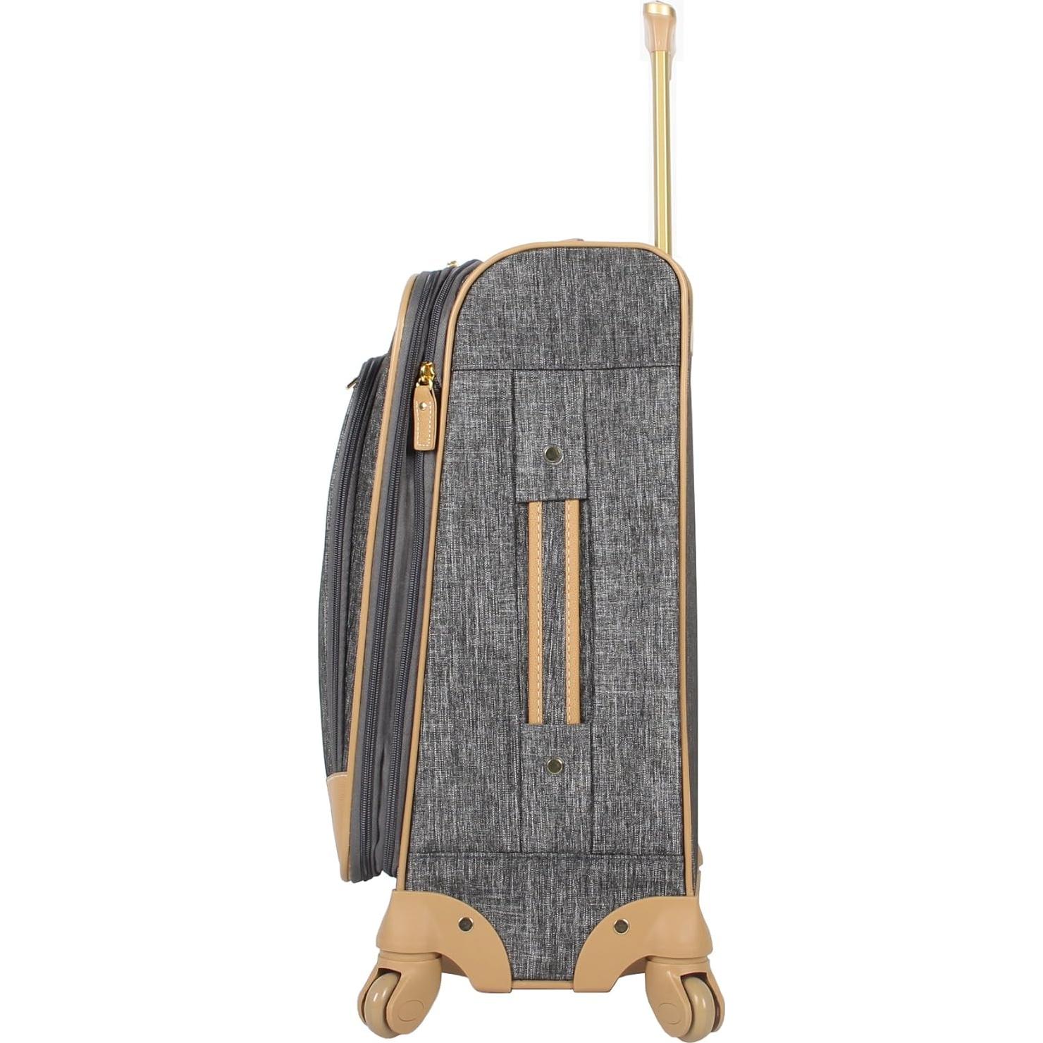 Maleta Expandible Nicole Miller 20" Suave y Ligera Plata