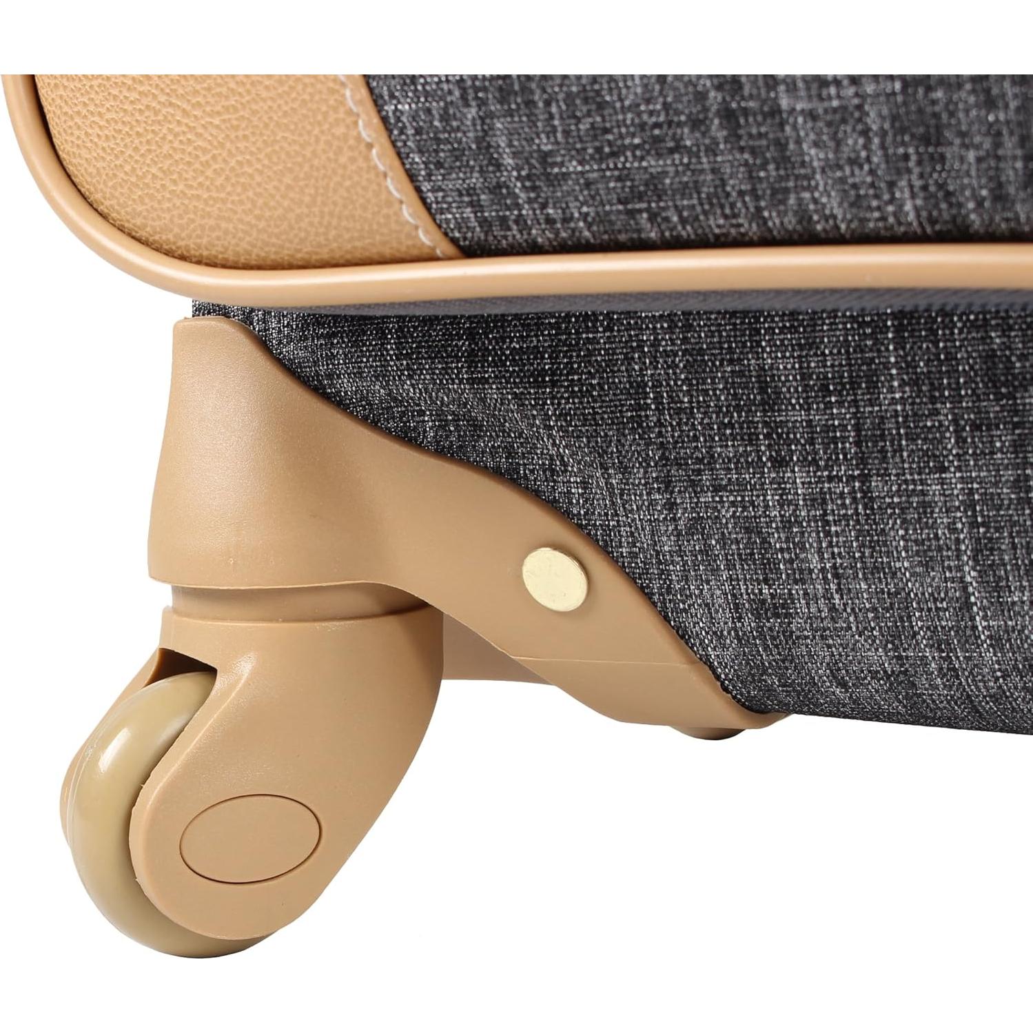 Maleta Expandible Nicole Miller 20" Suave y Ligera Plata