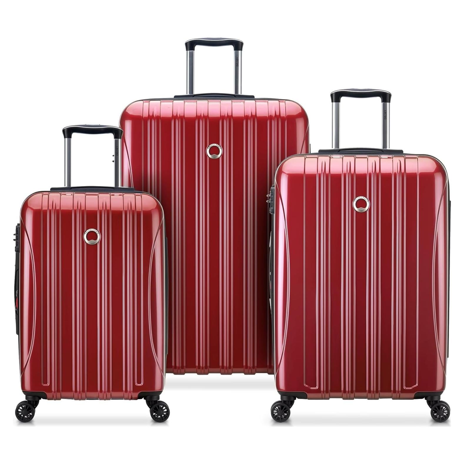 Juego de 3 Maletas Delsey Helium Aero Rojo Ladrillo 254L