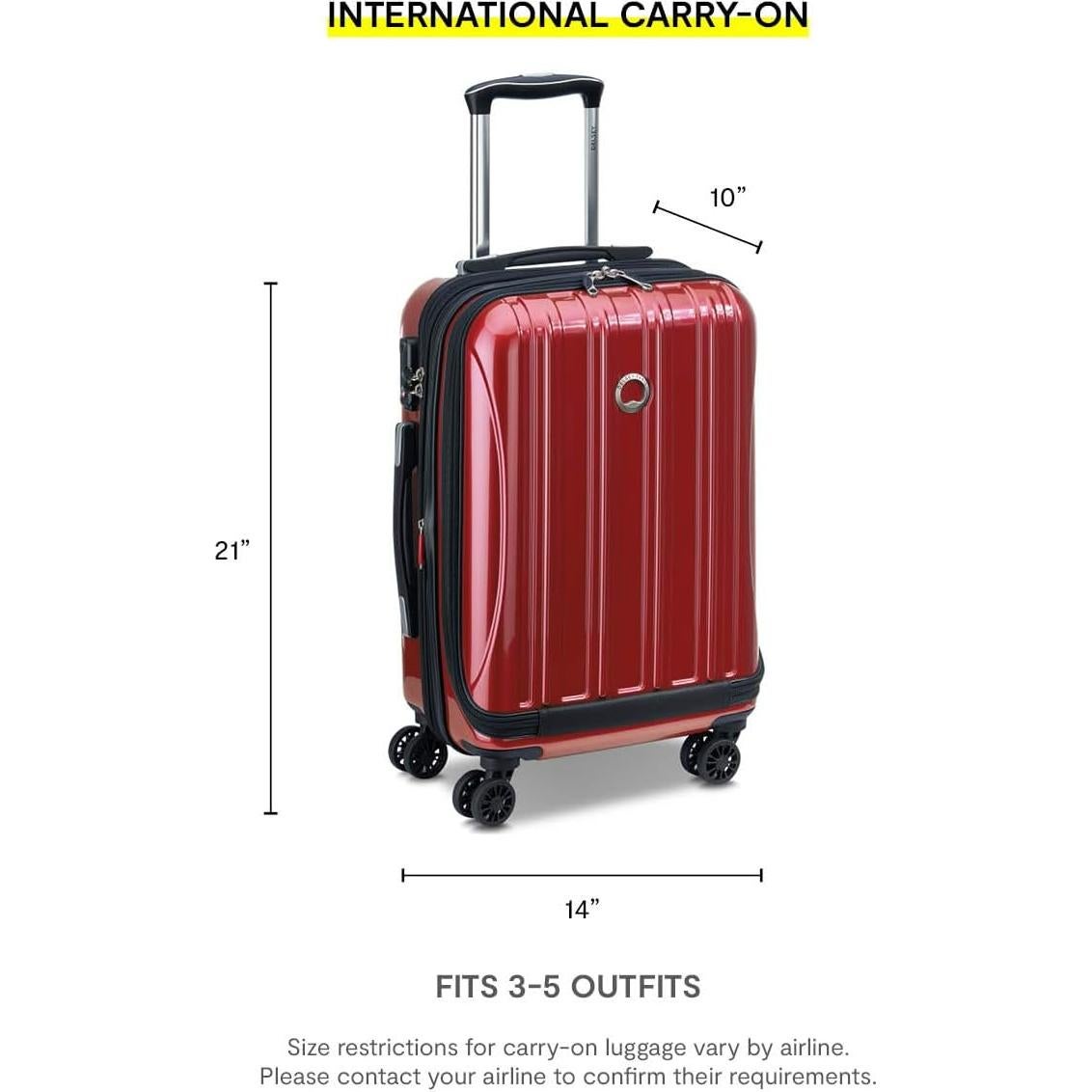 Juego de 3 Maletas Delsey Helium Aero Rojo Ladrillo 254L