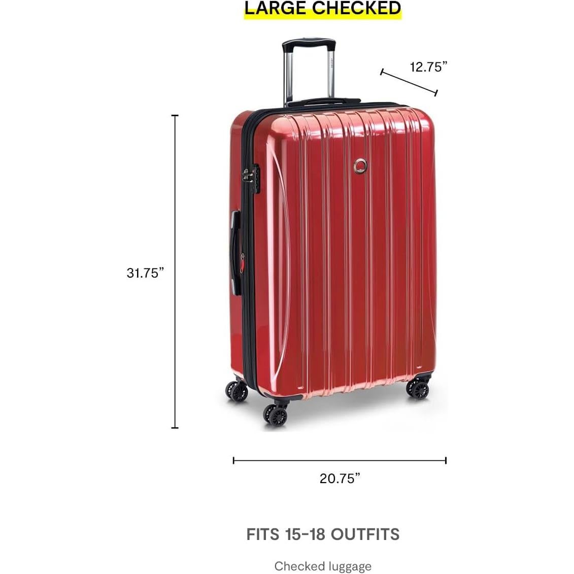 Juego de 3 Maletas Delsey Helium Aero Rojo Ladrillo 254L