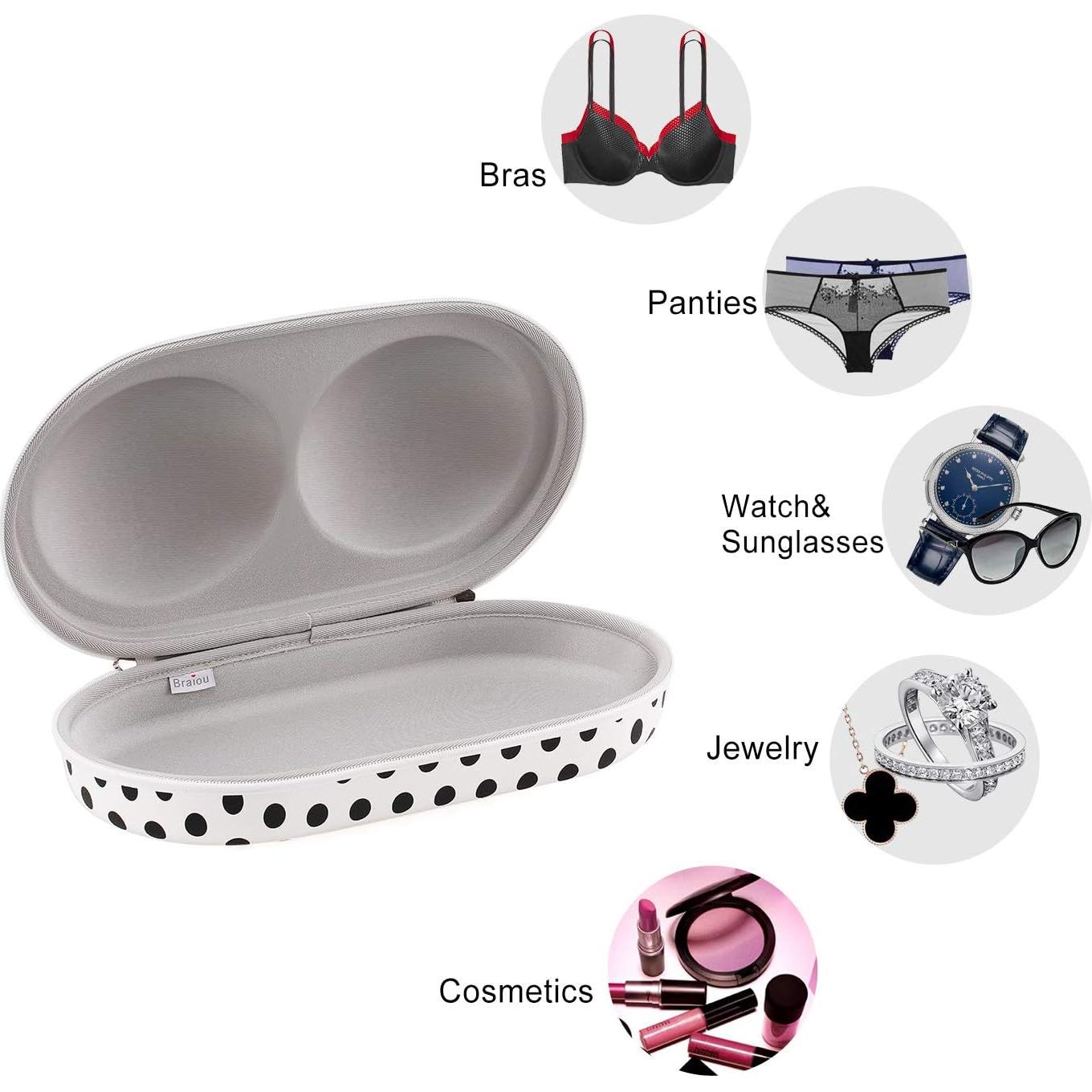 Bolsa de Viaje para Sujetadores Braiou Premium Punto Negro 36.4x20cm